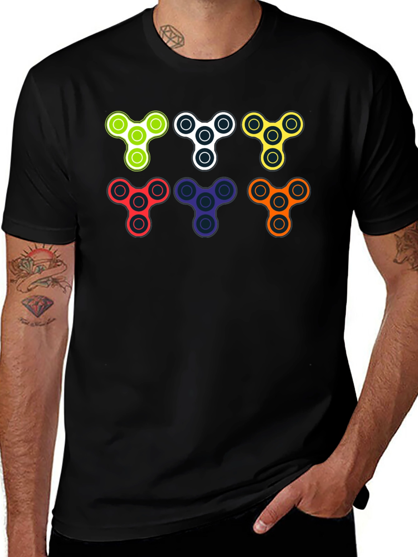 Fidget Spinner Graphic Tee - Cool & Trendy