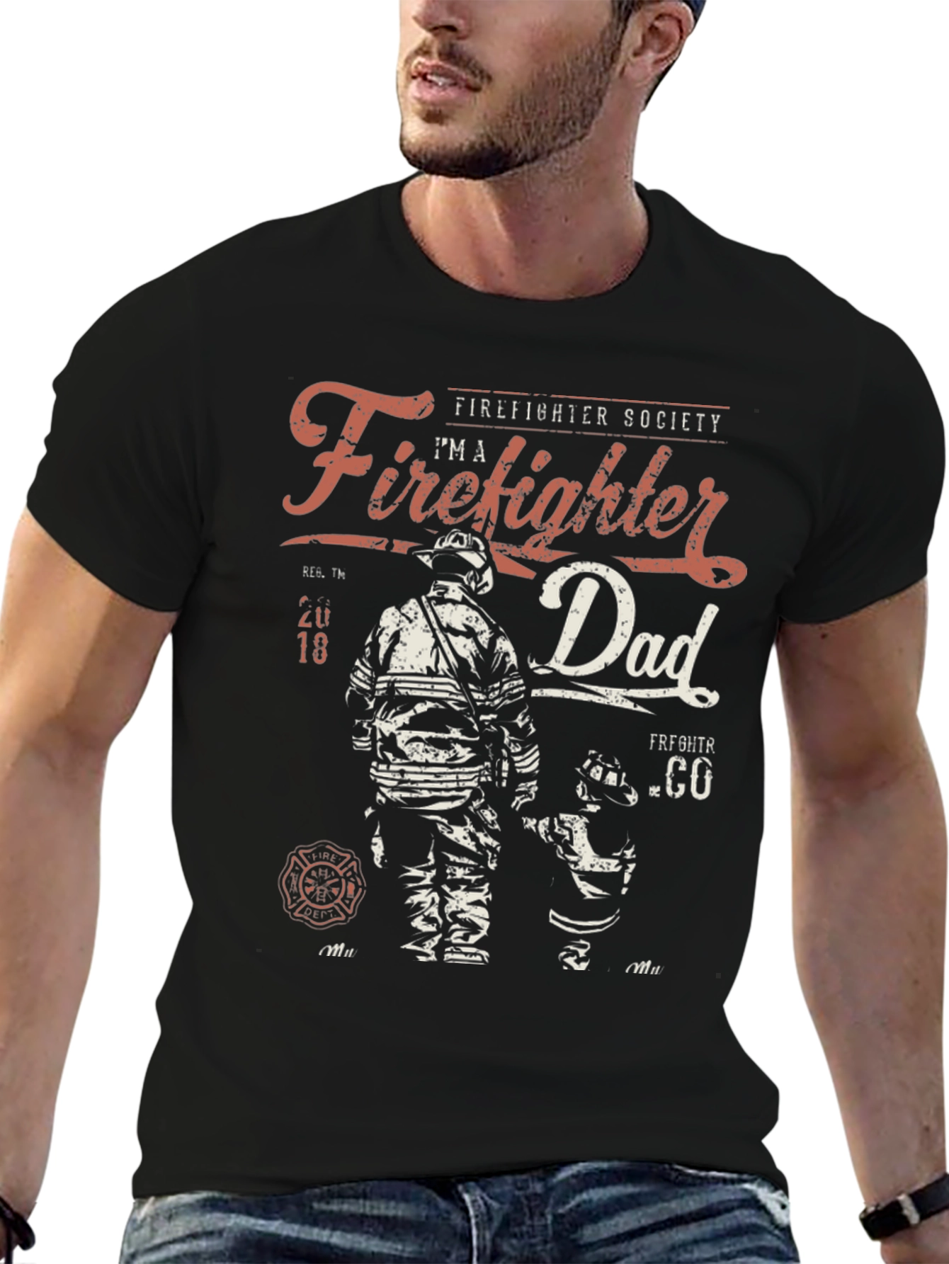 Firefighter Dad T-Shirt - Father & Child