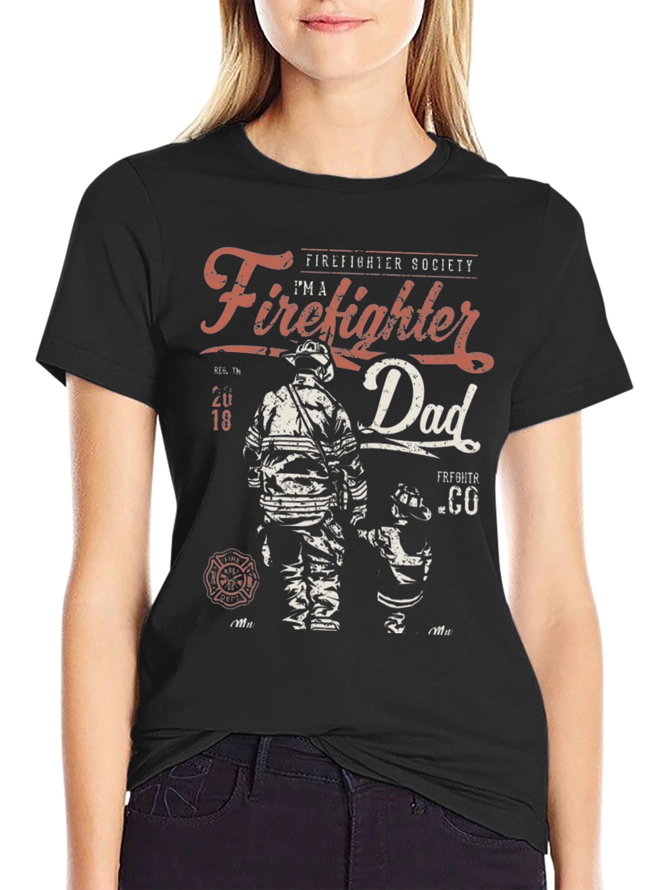 Firefighter Dad T-Shirt - Father & Child