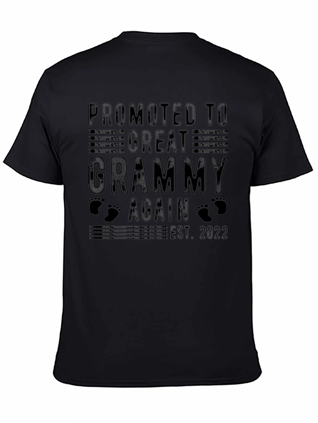Promoted to Great Grammy Again Est. 2022 Black T-Shirt