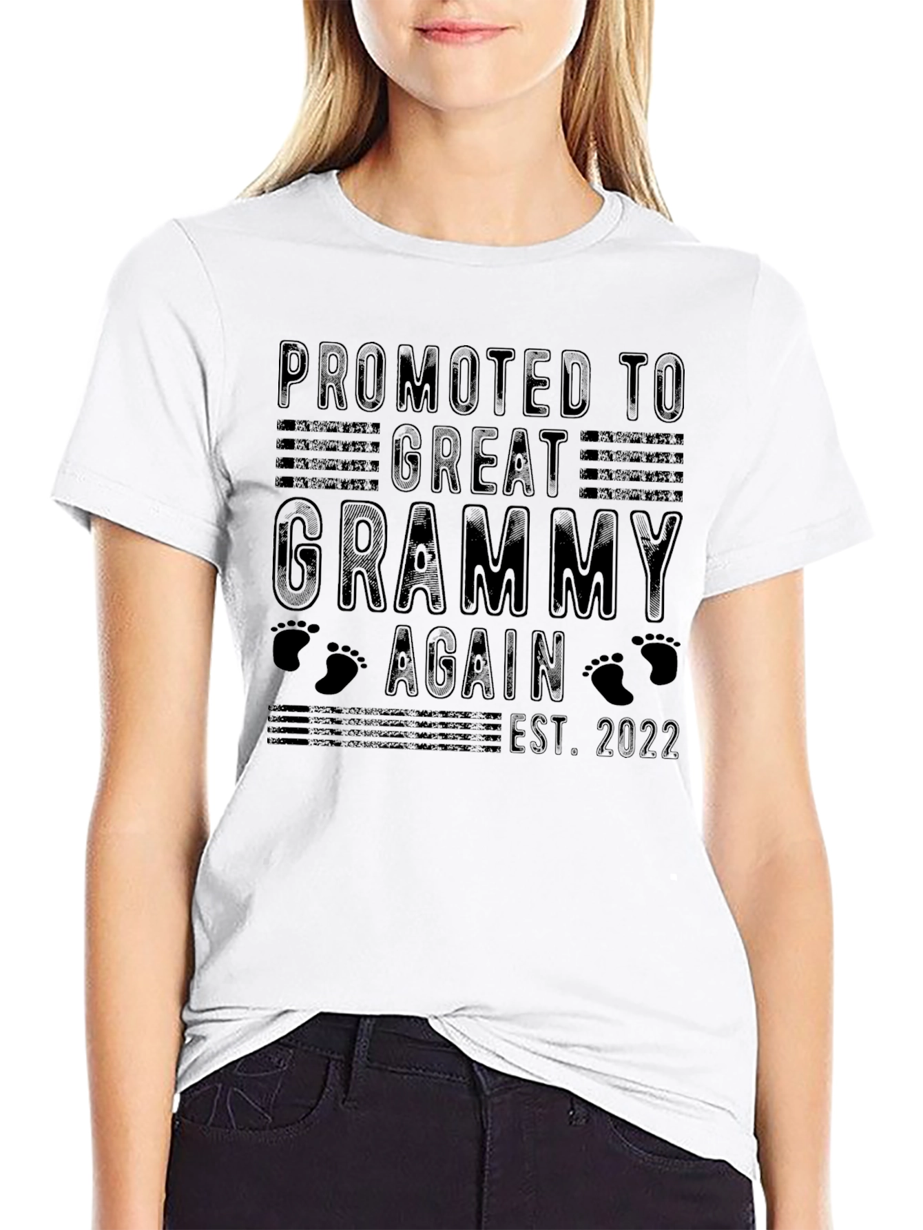 Promoted to Great Grammy Again Est. 2022 Black T-Shirt
