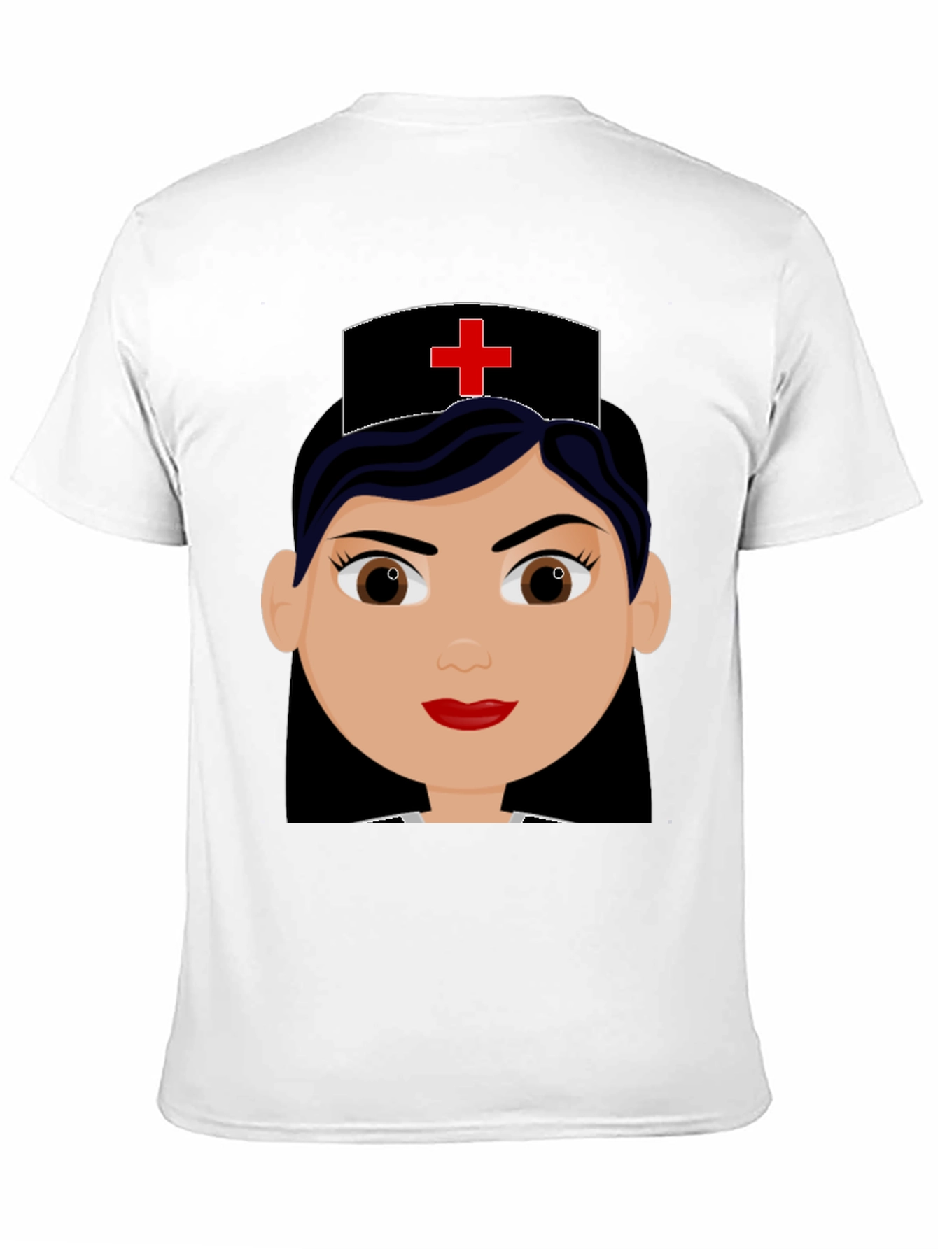 Nurse Cartoon Graphic Black Tee