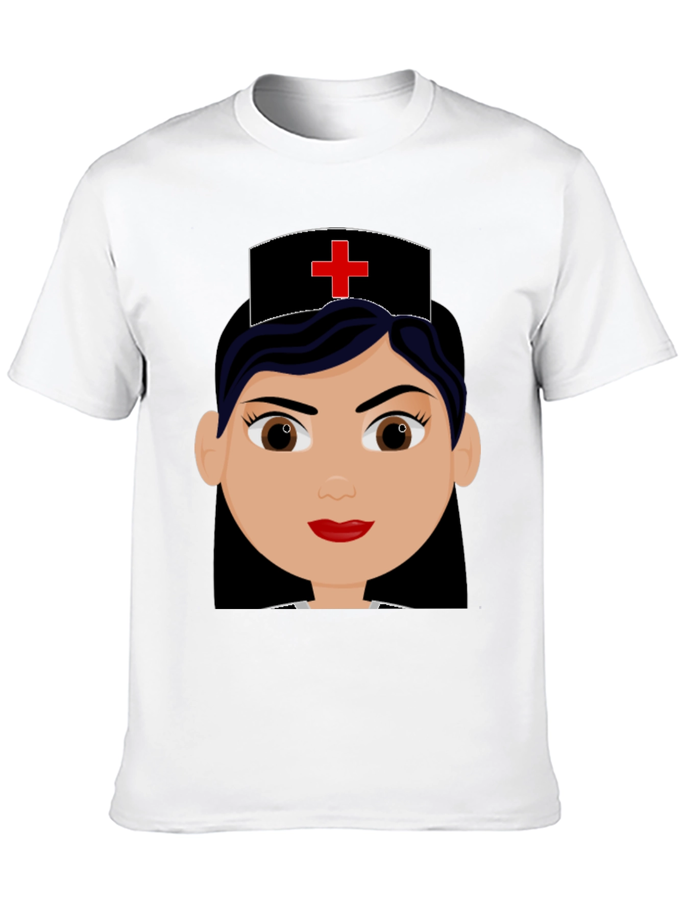 Nurse Cartoon Graphic Black Tee
