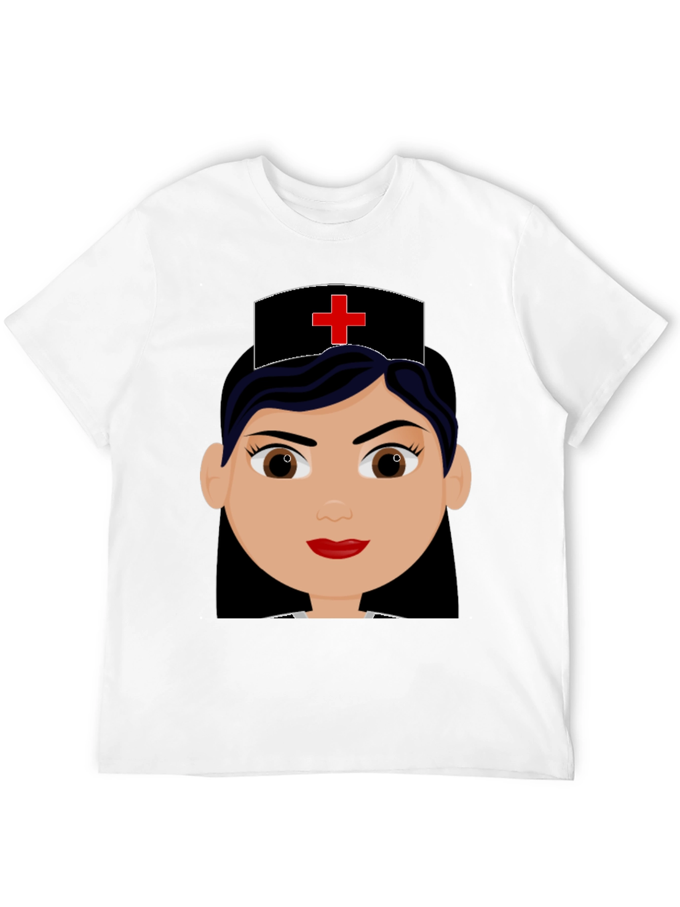Nurse Cartoon Graphic Black Tee
