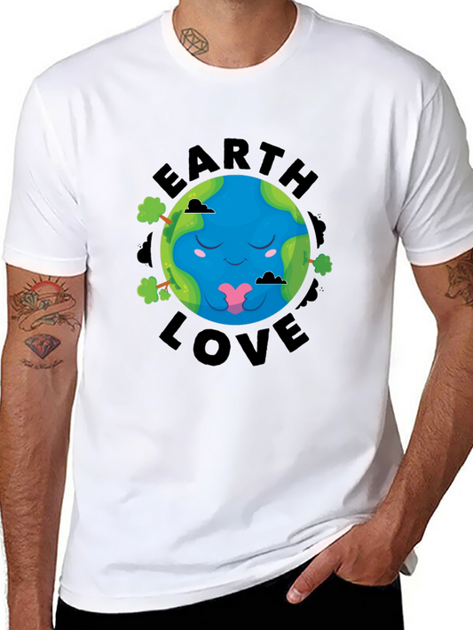 Earth Love Graphic Tee - Black Cotton T-Shirt