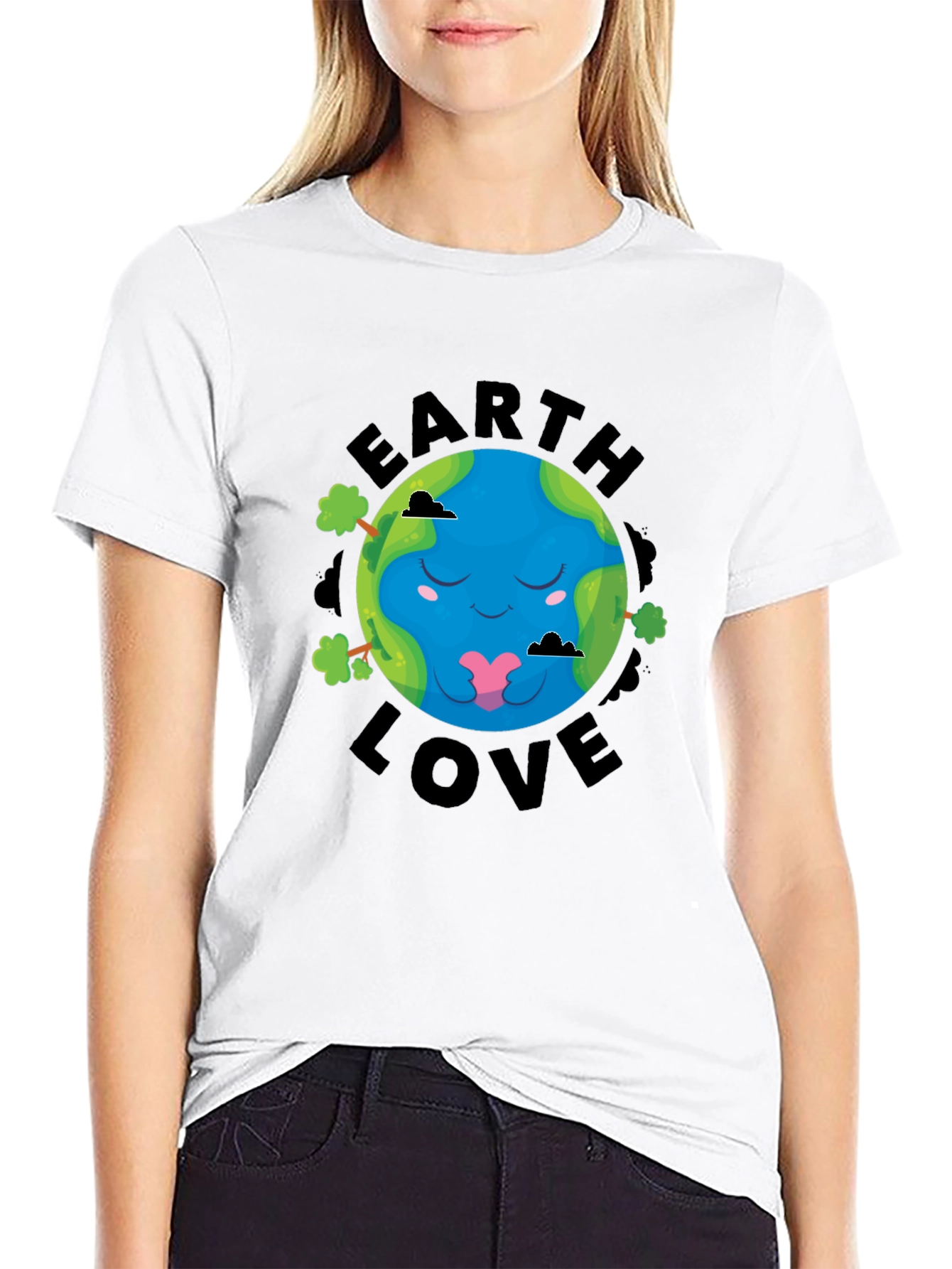 Earth Love Graphic Tee - Black Cotton T-Shirt