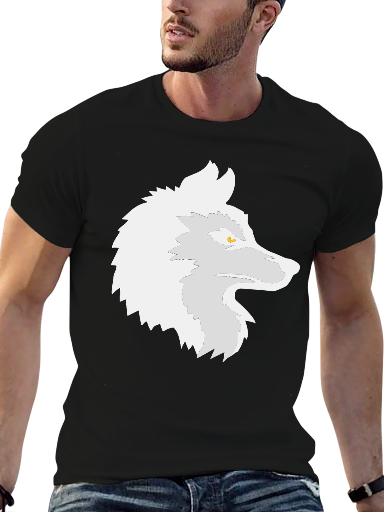 Cool Wolf Graphic Tee - Black Casual T-Shirt