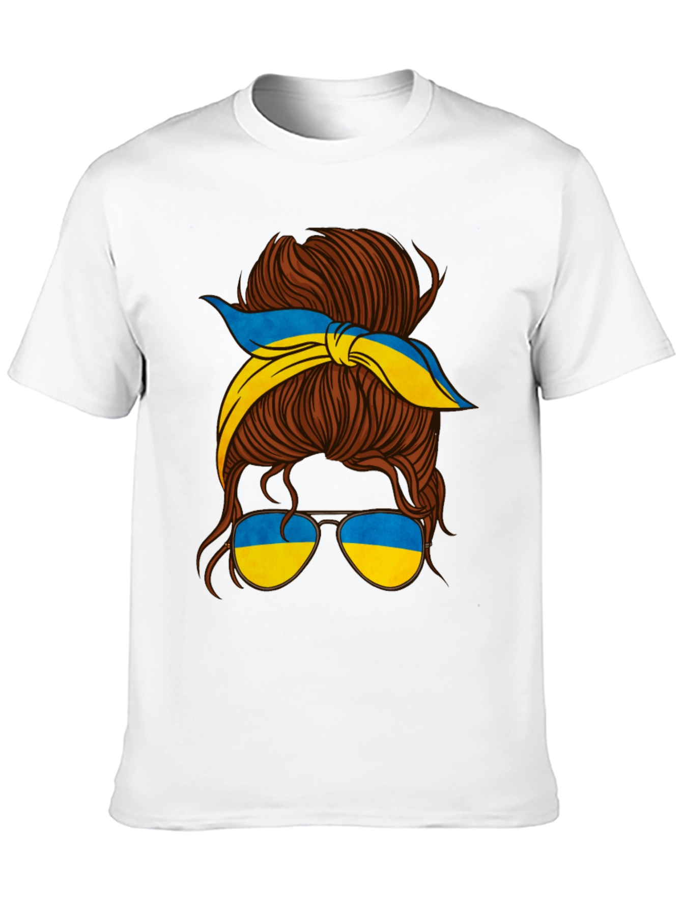 Ukraine Messy Bun T-Shirt - Support Ukraine!