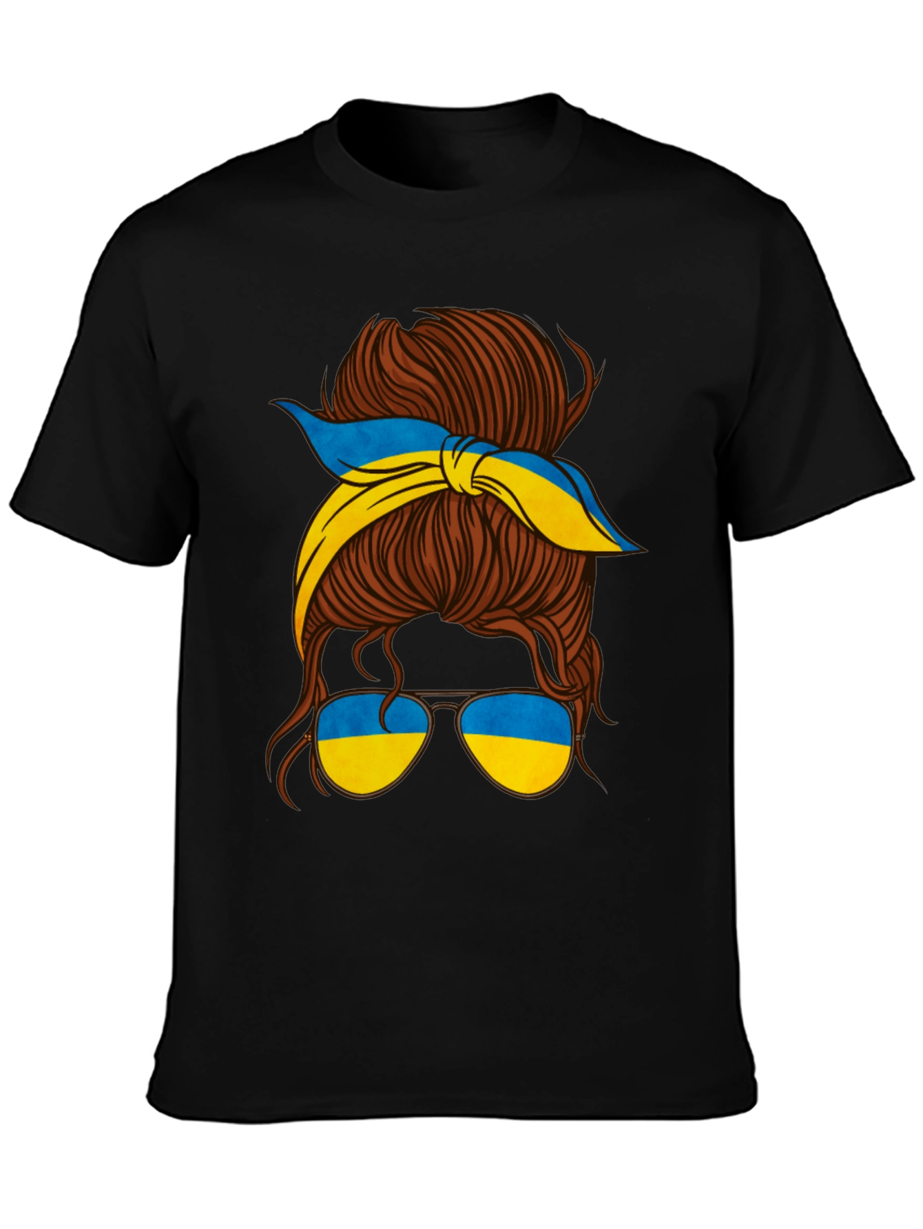 Ukraine Messy Bun T-Shirt - Support Ukraine!