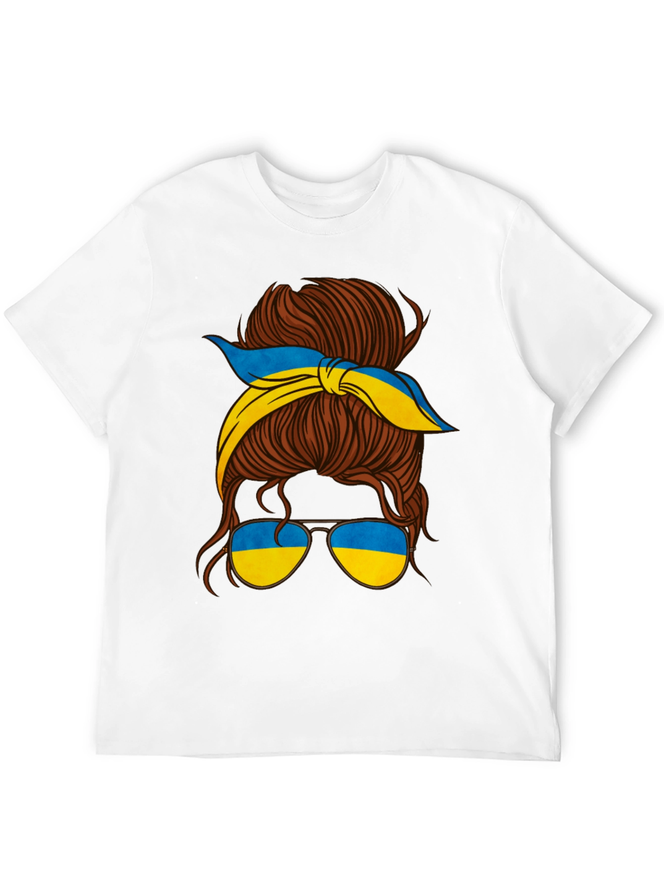 Ukraine Messy Bun T-Shirt - Support Ukraine!