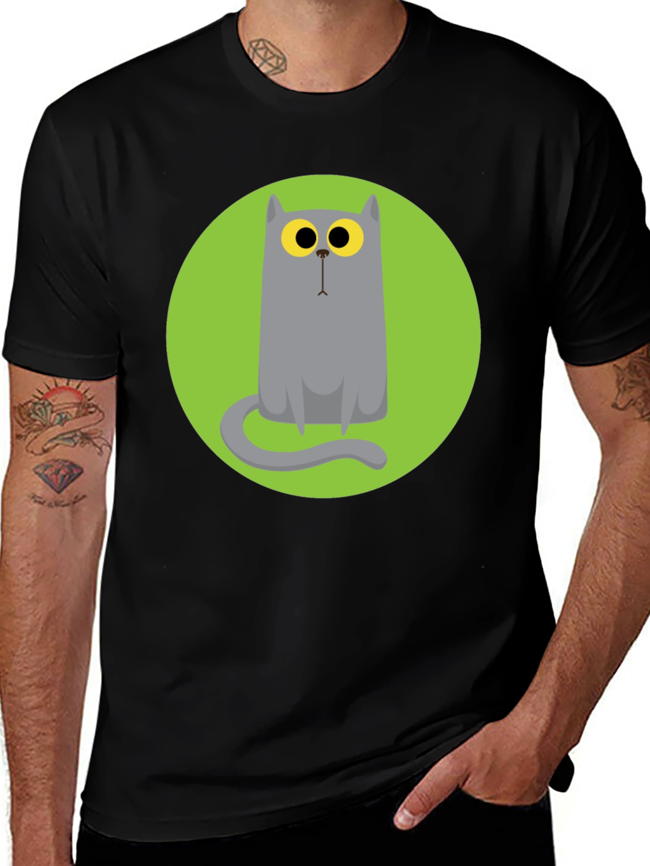 Cartoon Cat Graphic Tee - Unique Style