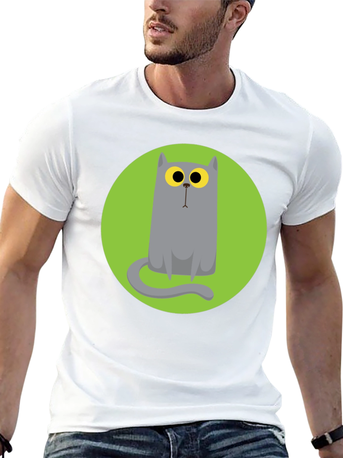 Cartoon Cat Graphic Tee - Unique Style