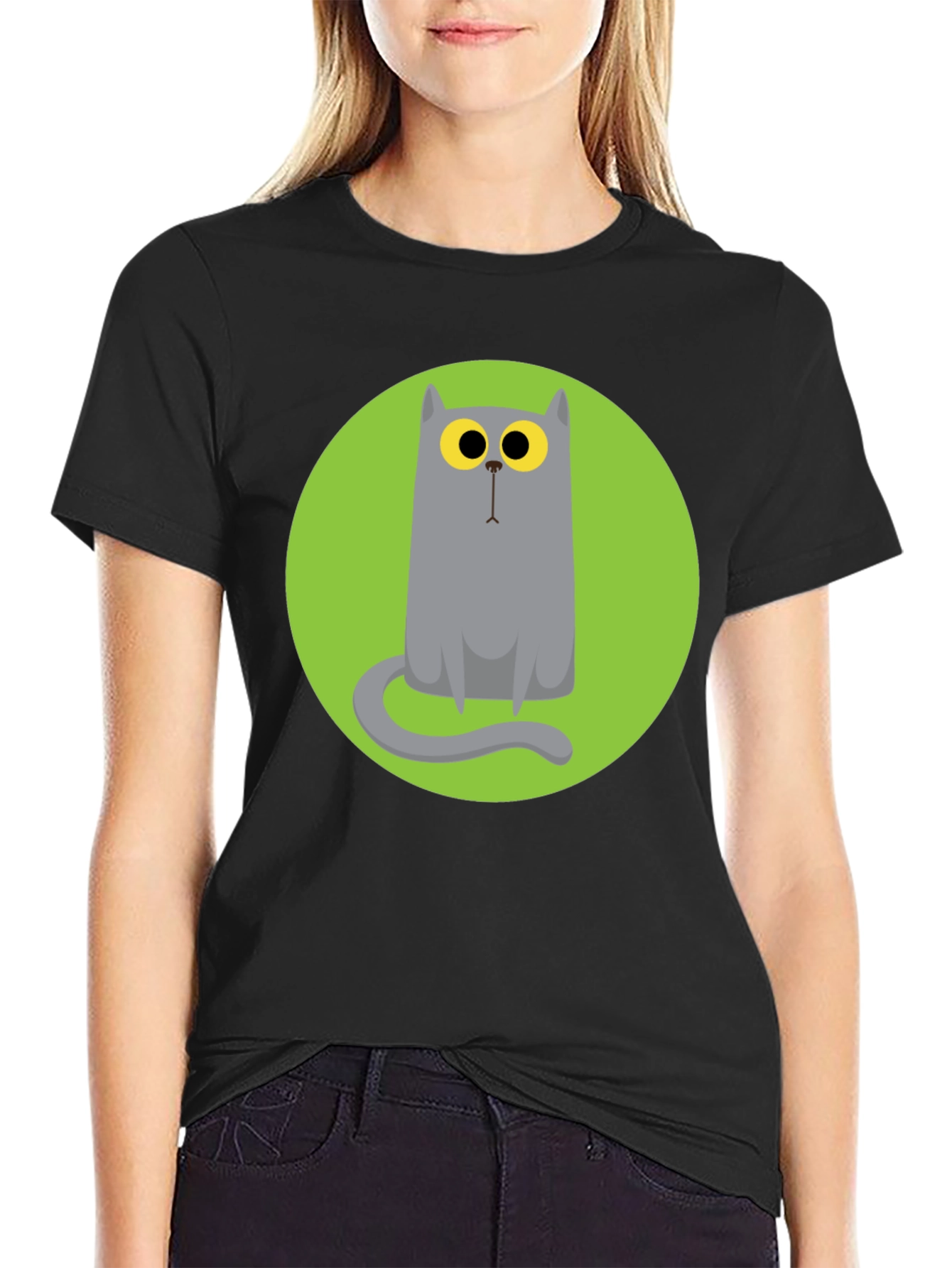 Cartoon Cat Graphic Tee - Unique Style