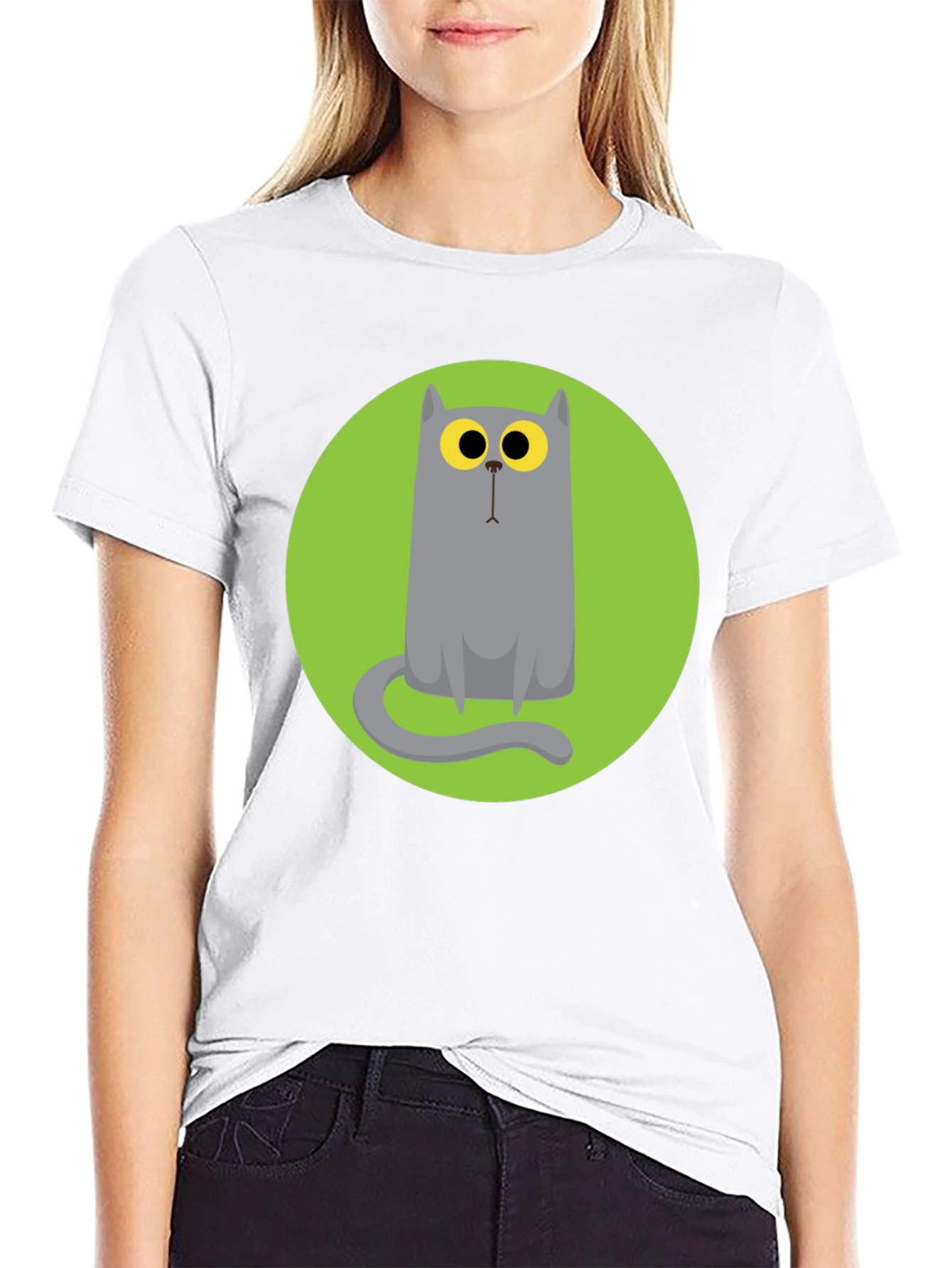 Cartoon Cat Graphic Tee - Unique Style