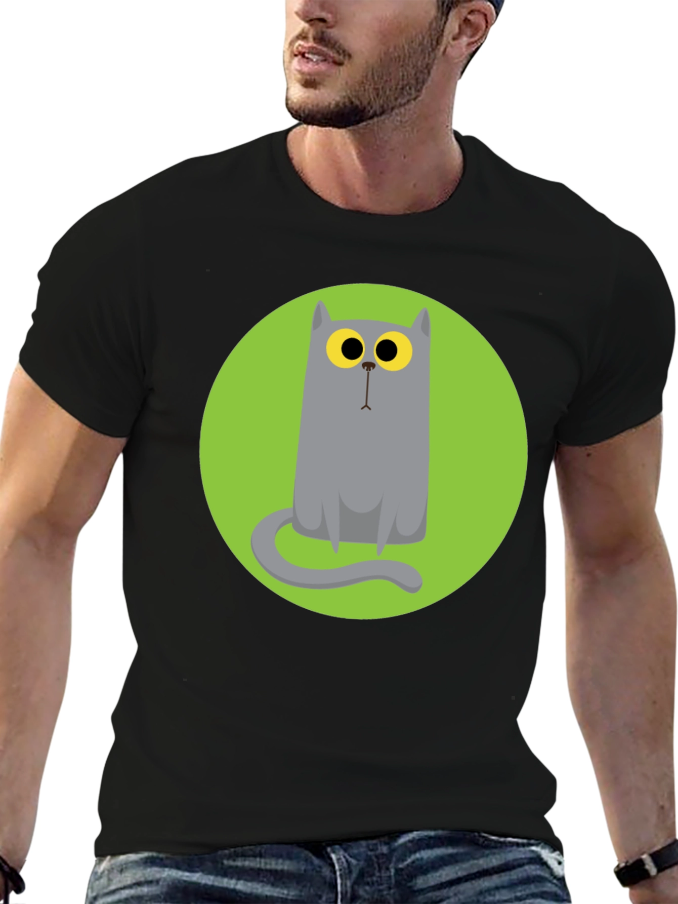 Cartoon Cat Graphic Tee - Unique Style