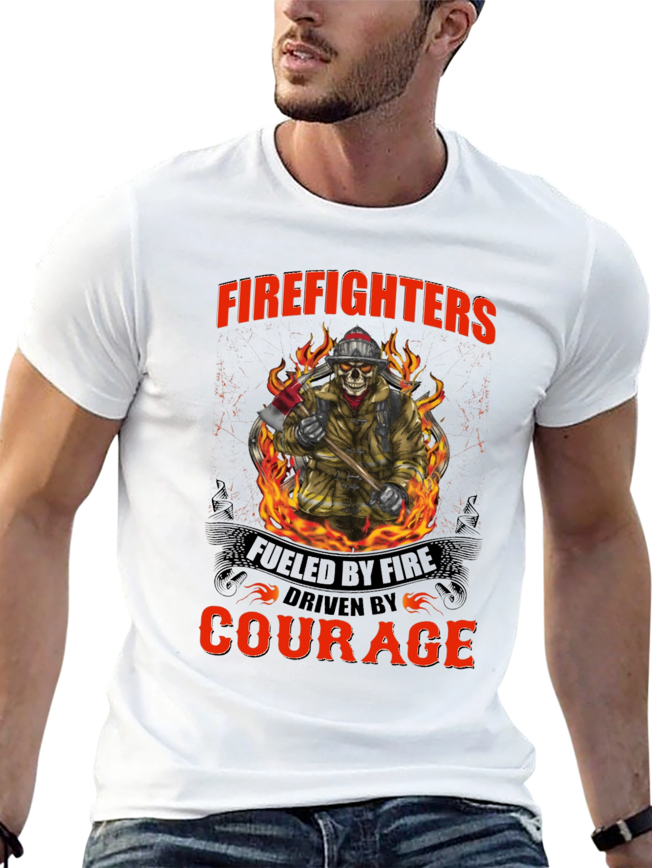 Firefighter T-Shirt: Fueled by Fire Driven by Courage