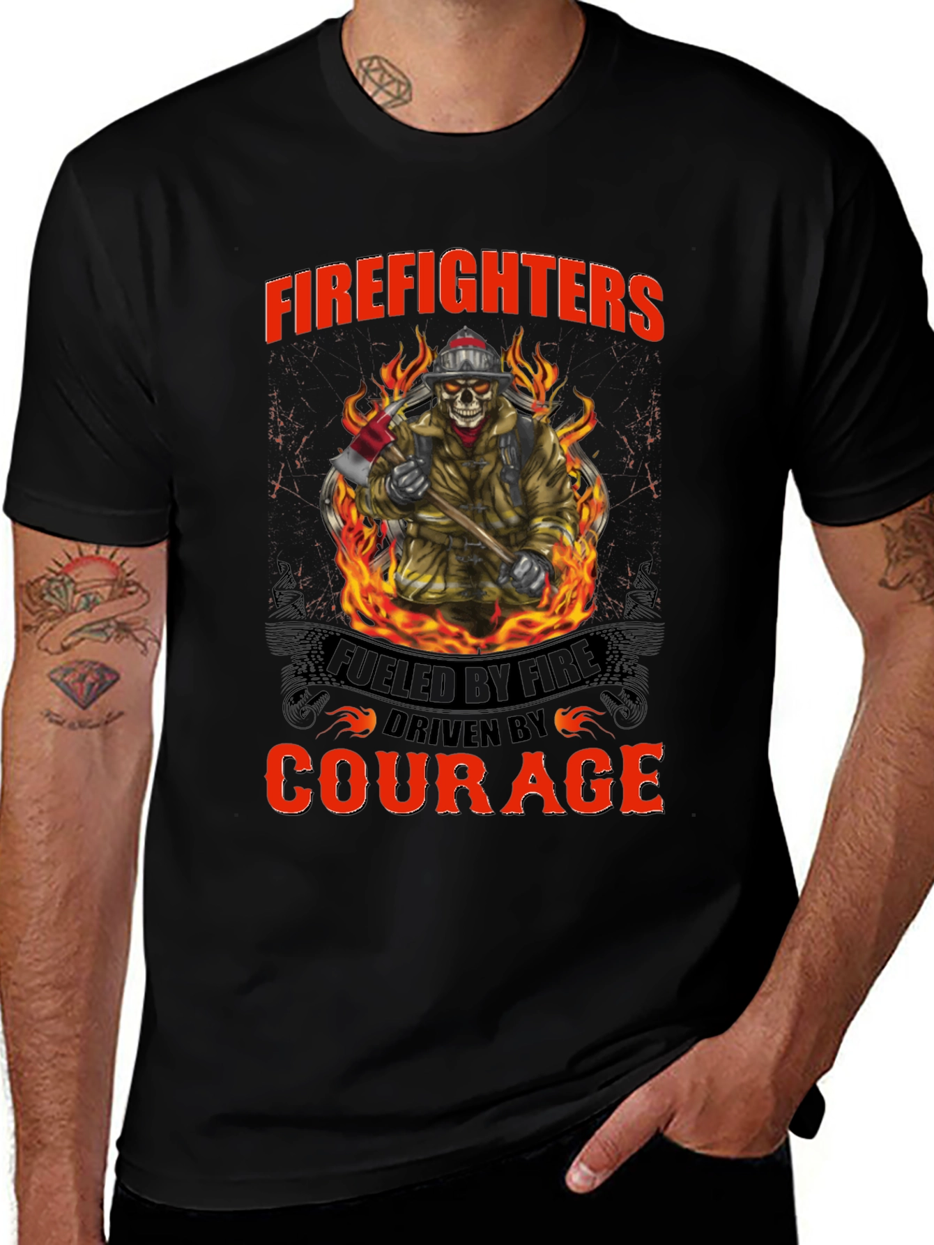 Firefighter T-Shirt: Fueled by Fire Driven by Courage