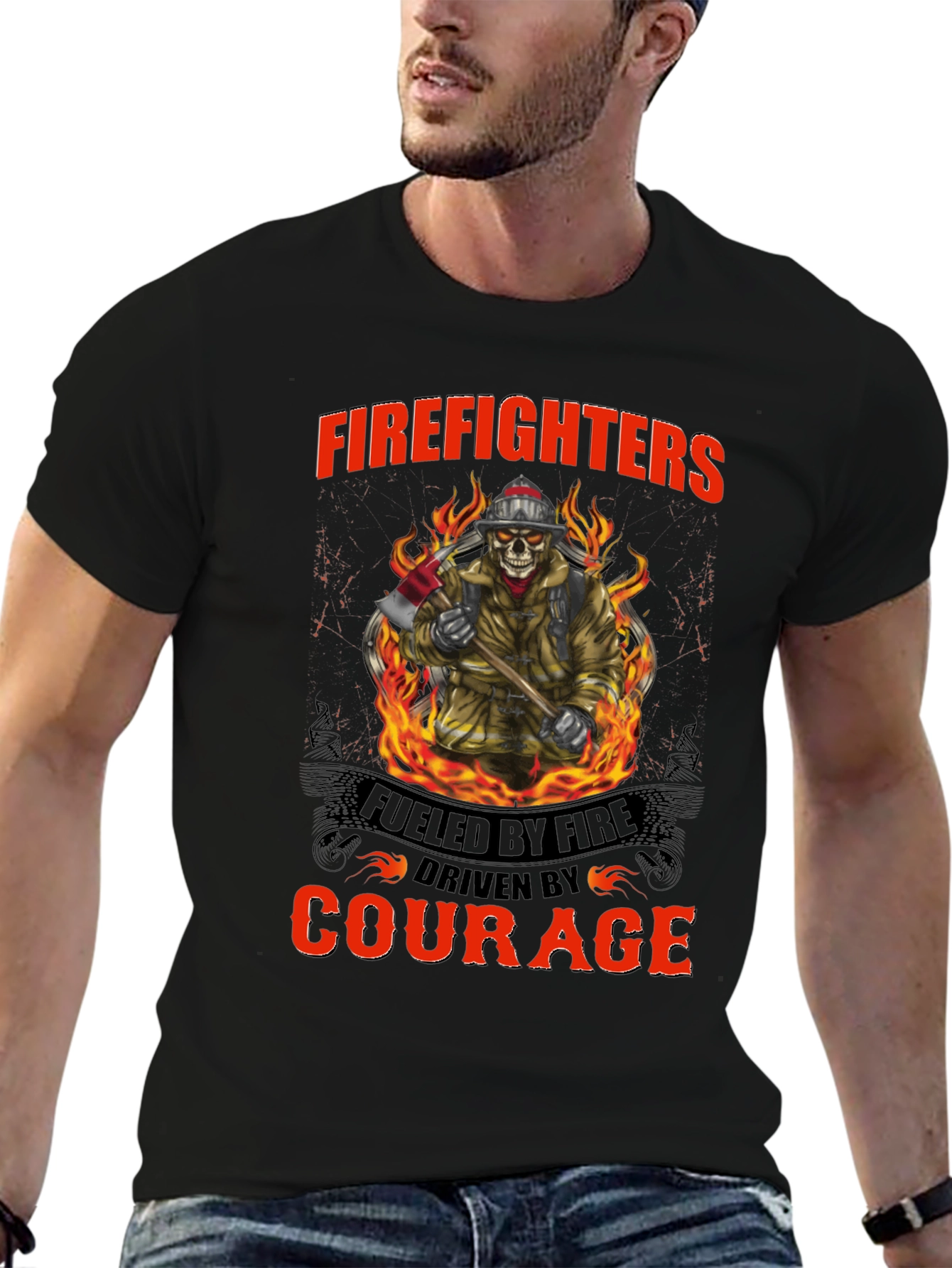 Firefighter T-Shirt: Fueled by Fire Driven by Courage