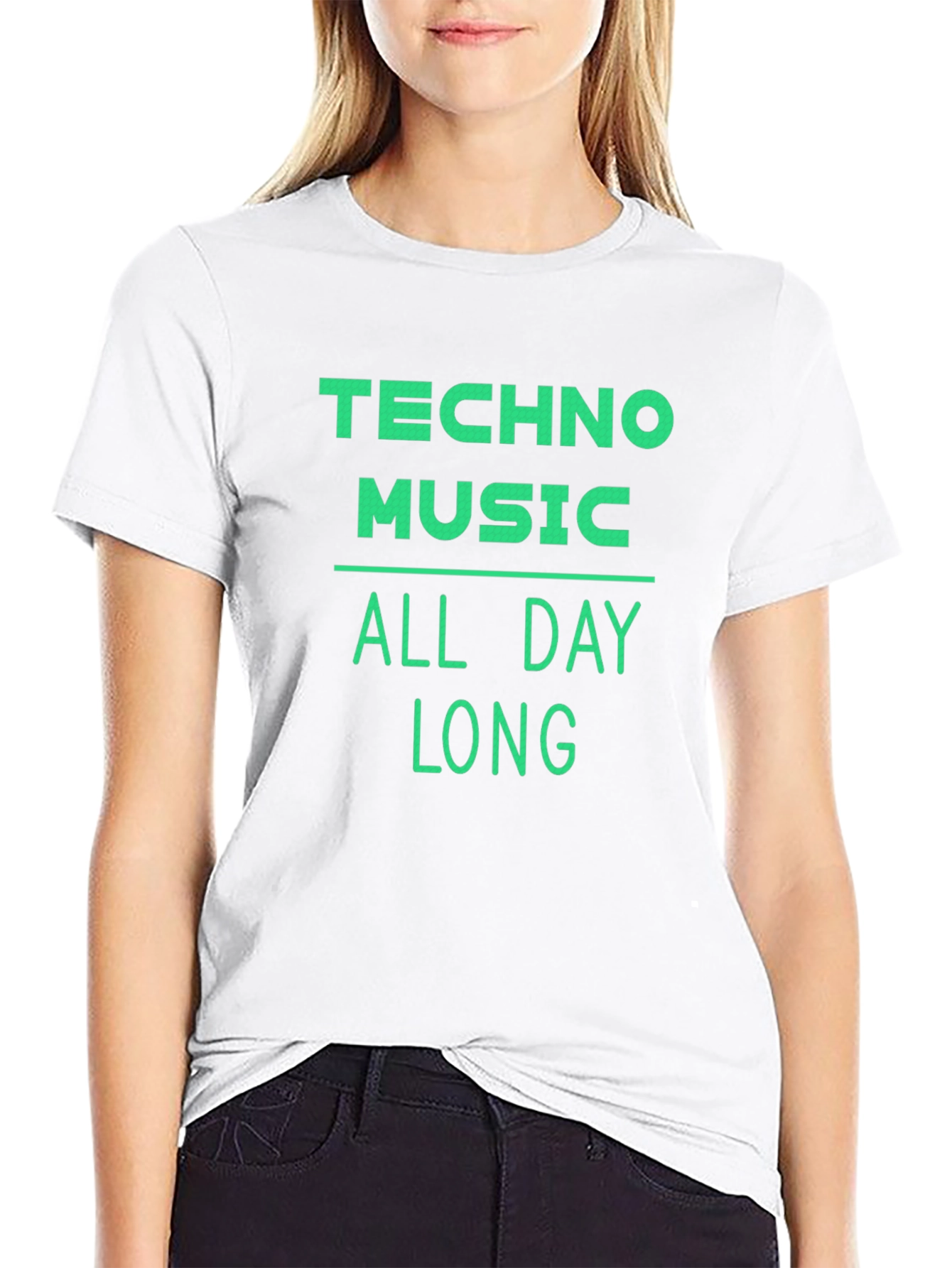 Techno Music All Day Long T-Shirt - Black
