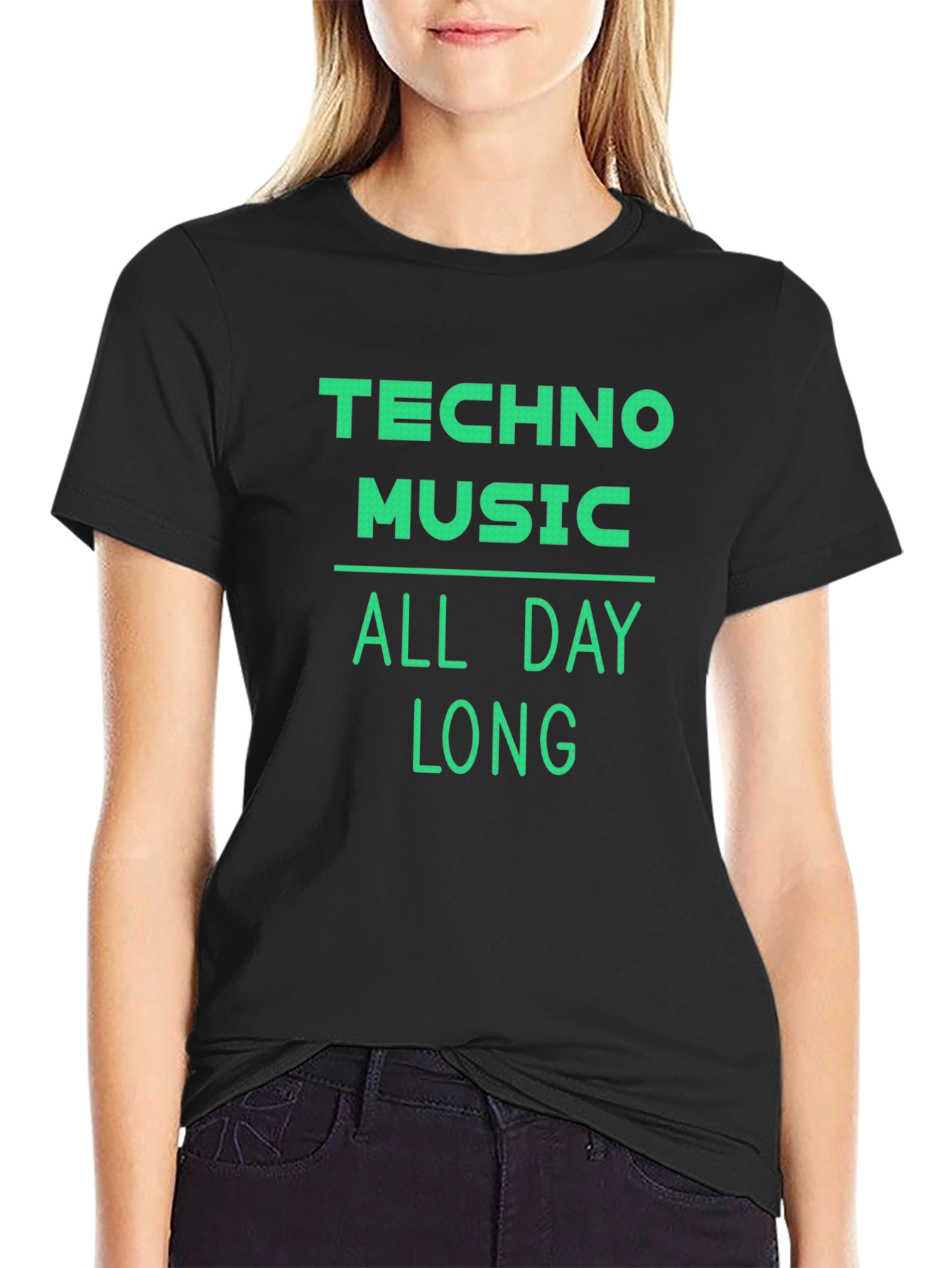 Techno Music All Day Long T-Shirt - Black