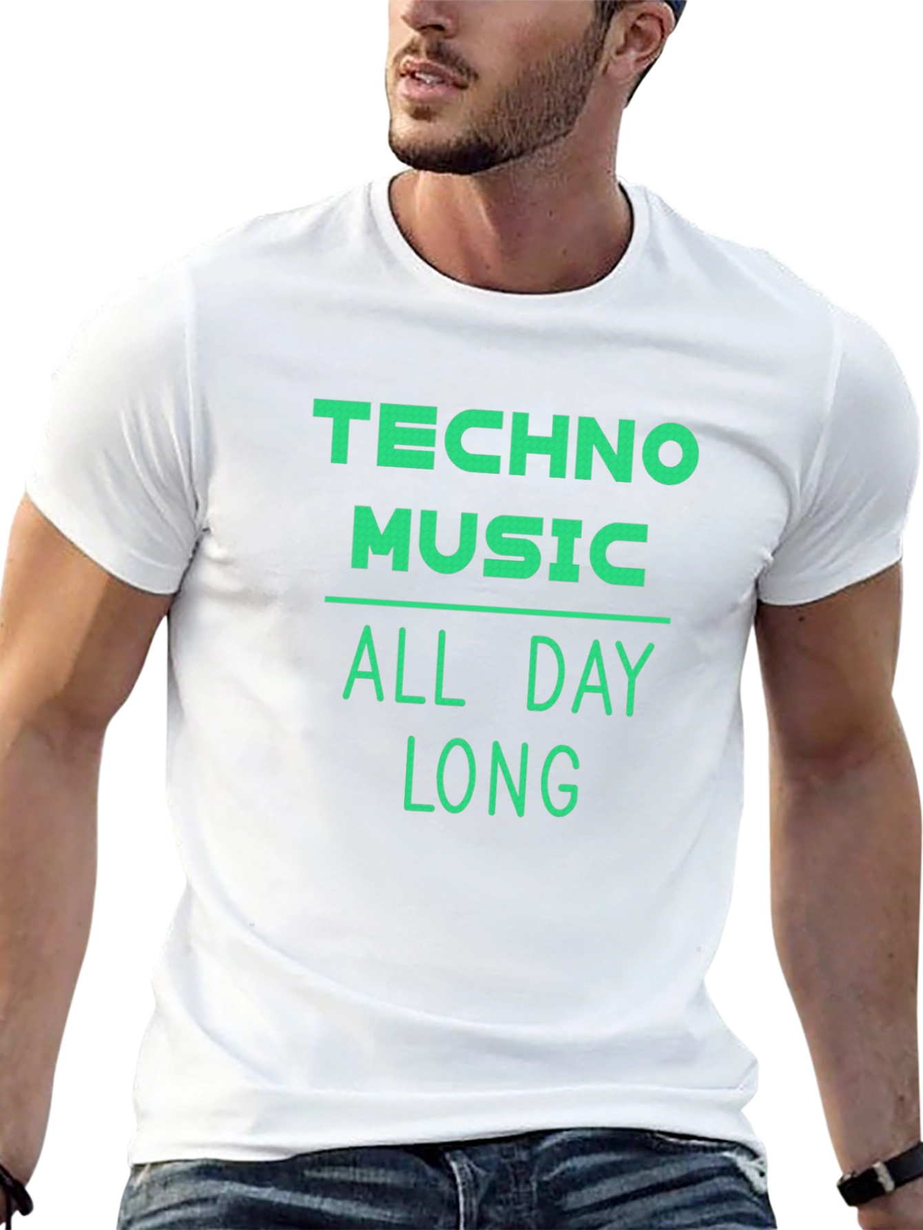 Techno Music All Day Long T-Shirt - Black