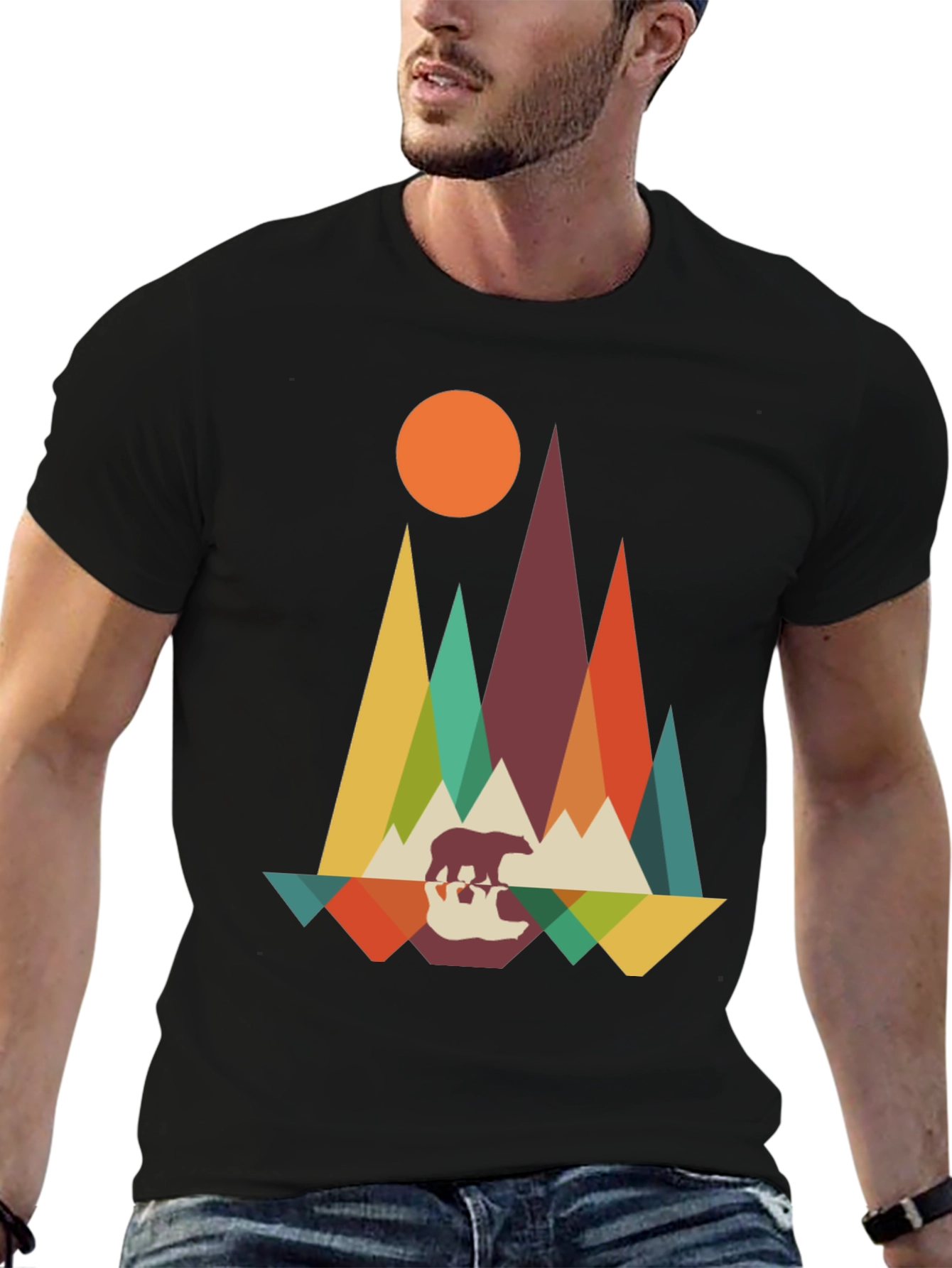 Mountain Bear Graphic Tee - Nature Inspired Design