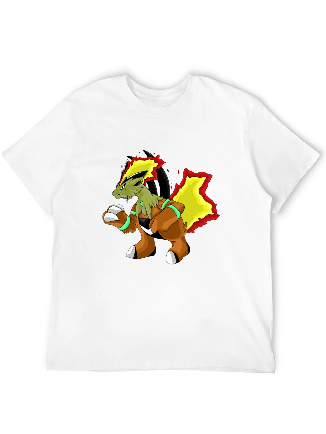 Unique Cartoon Dragon Graphic Black T-Shirt