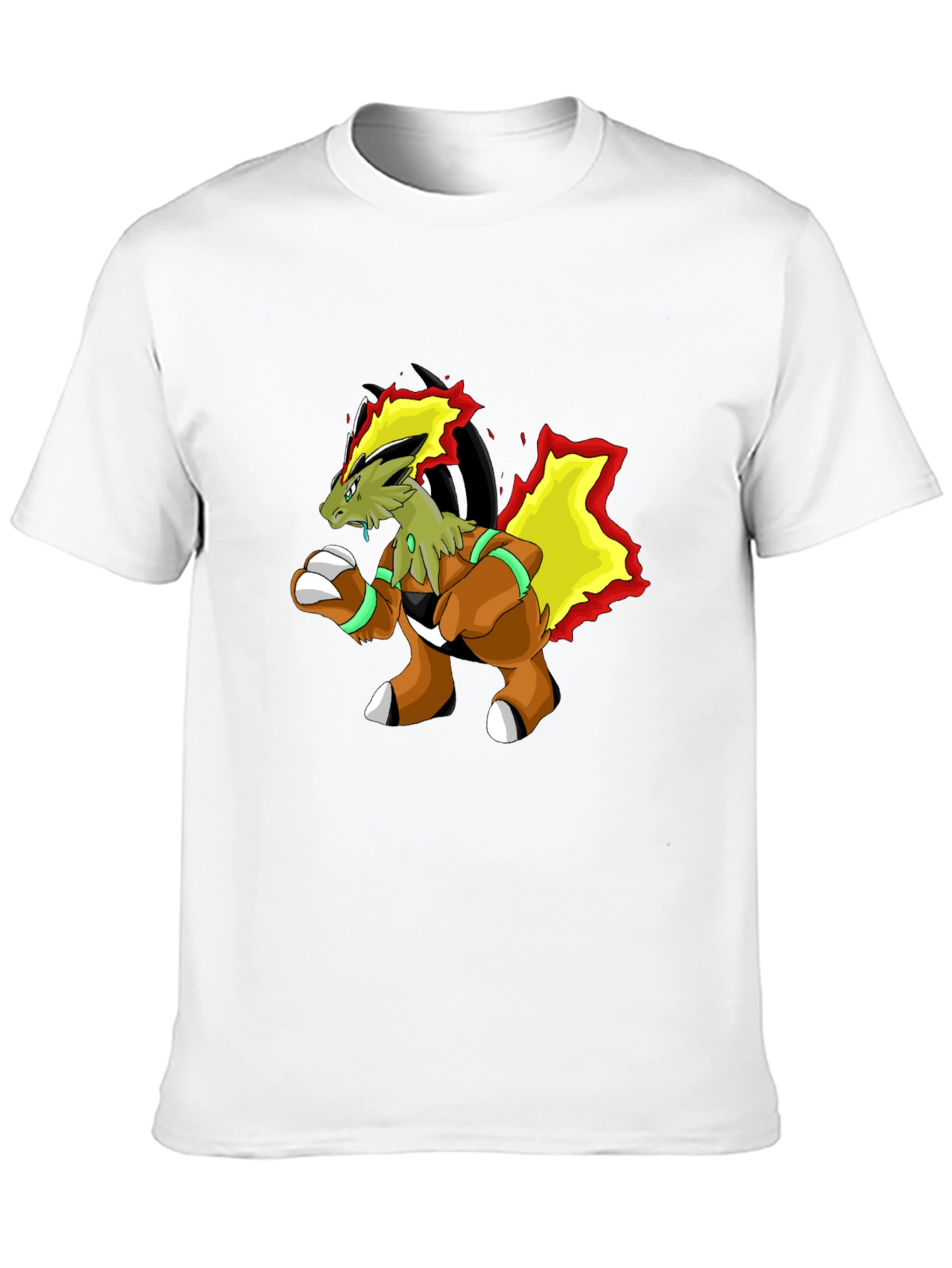 Unique Cartoon Dragon Graphic Black T-Shirt