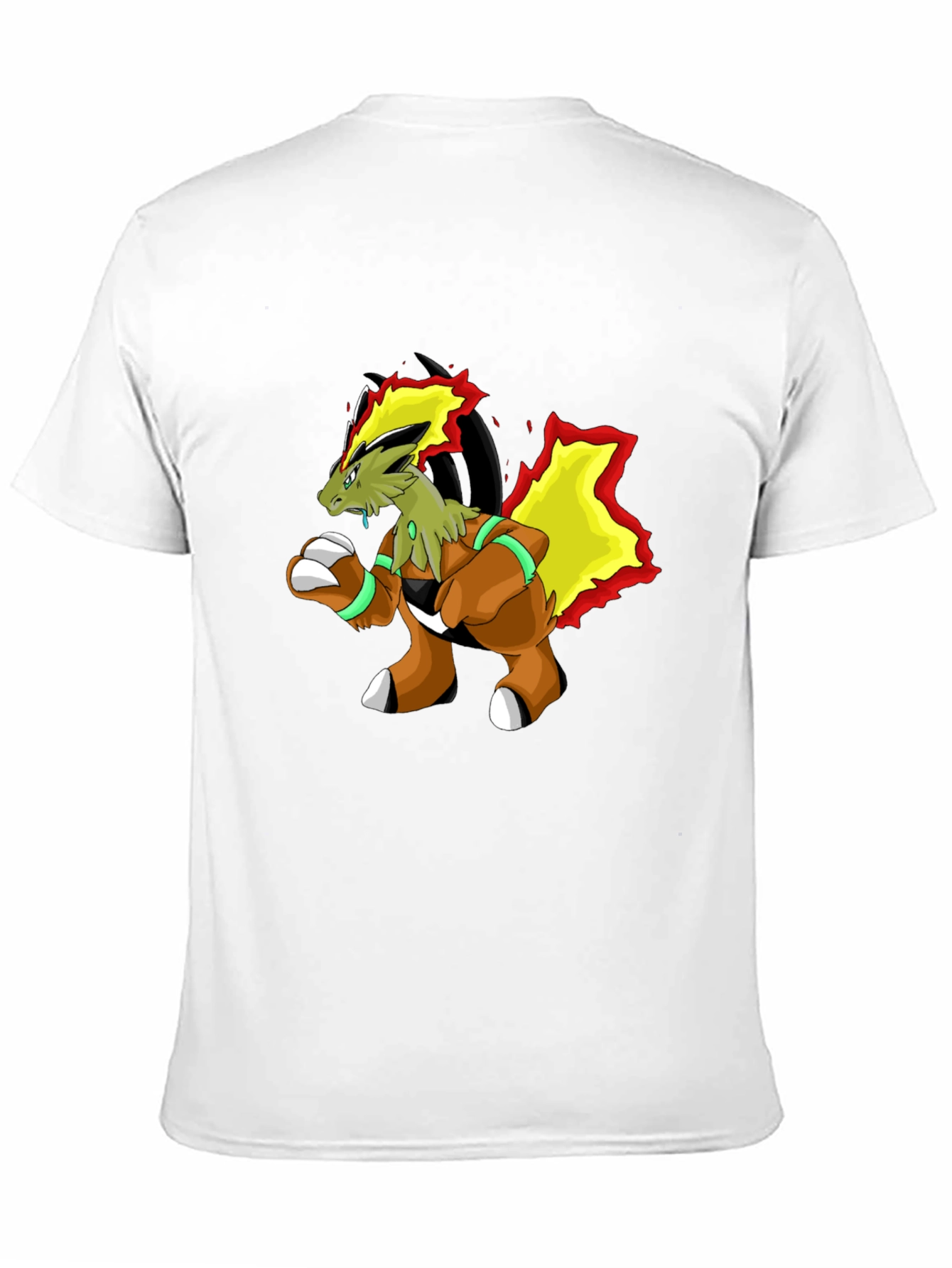 Unique Cartoon Dragon Graphic Black T-Shirt