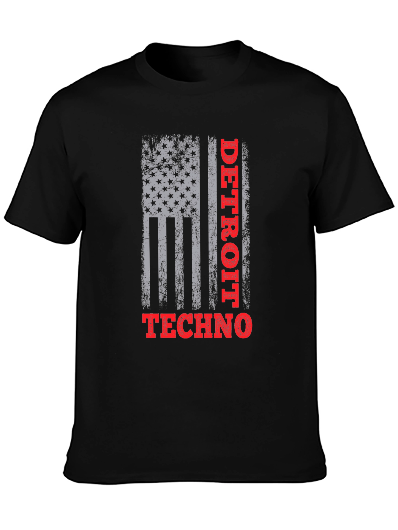 Detroit Techno American Flag Graphic T-Shirt