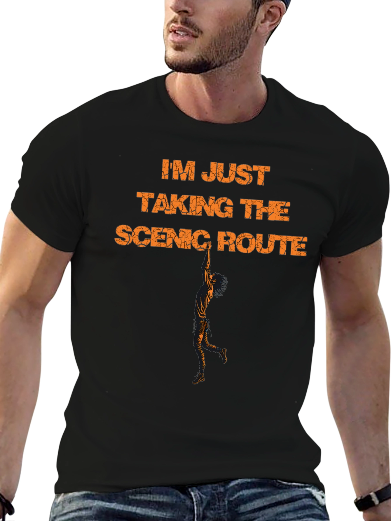 Scenic Route Graphic Tee - Black Cotton Blend