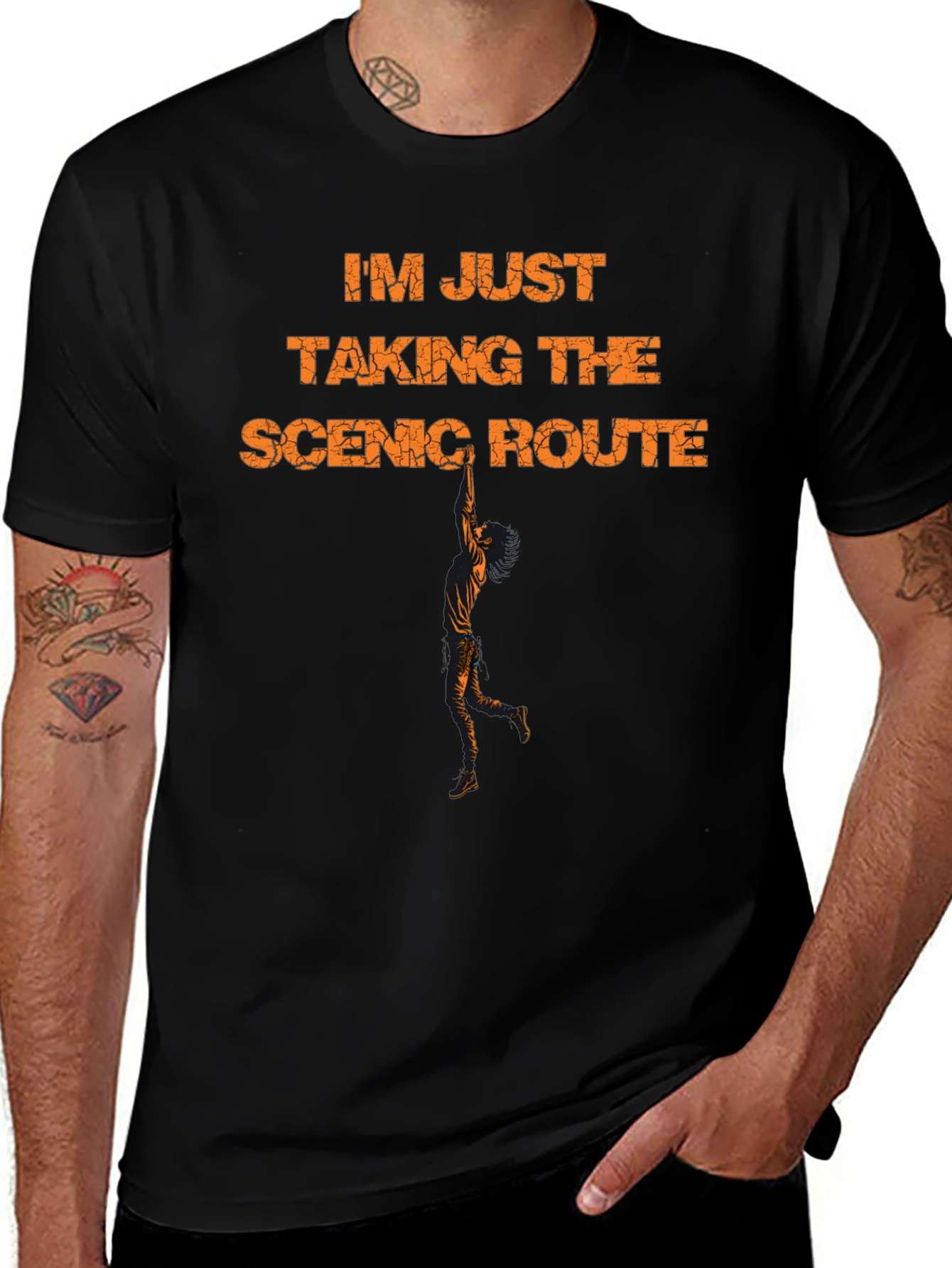 Scenic Route Graphic Tee - Black Cotton Blend