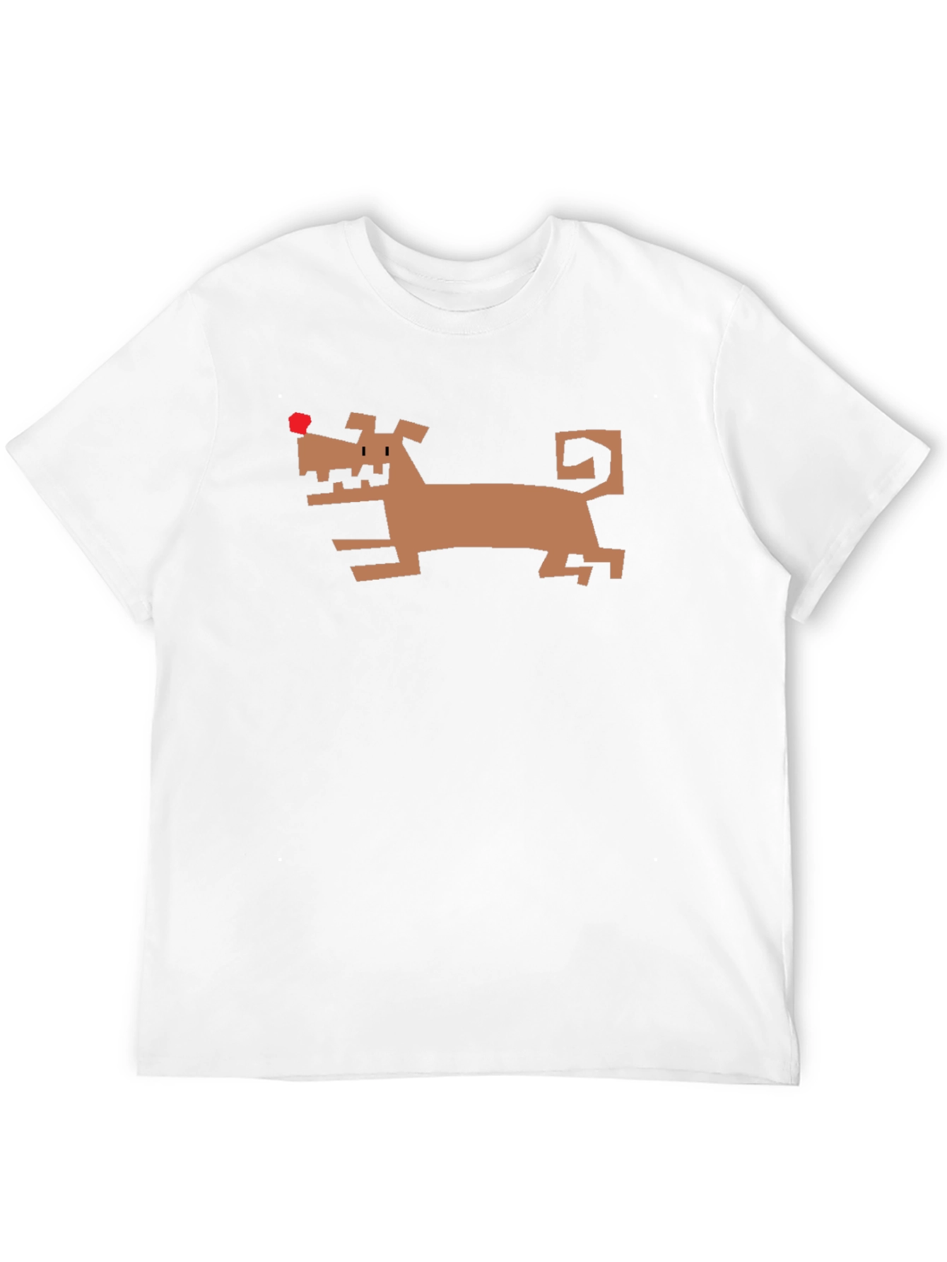 Geometric Dog Graphic Tee - Black Cotton Shirt