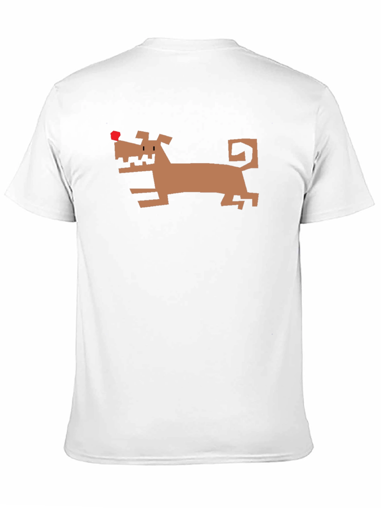 Geometric Dog Graphic Tee - Black Cotton Shirt