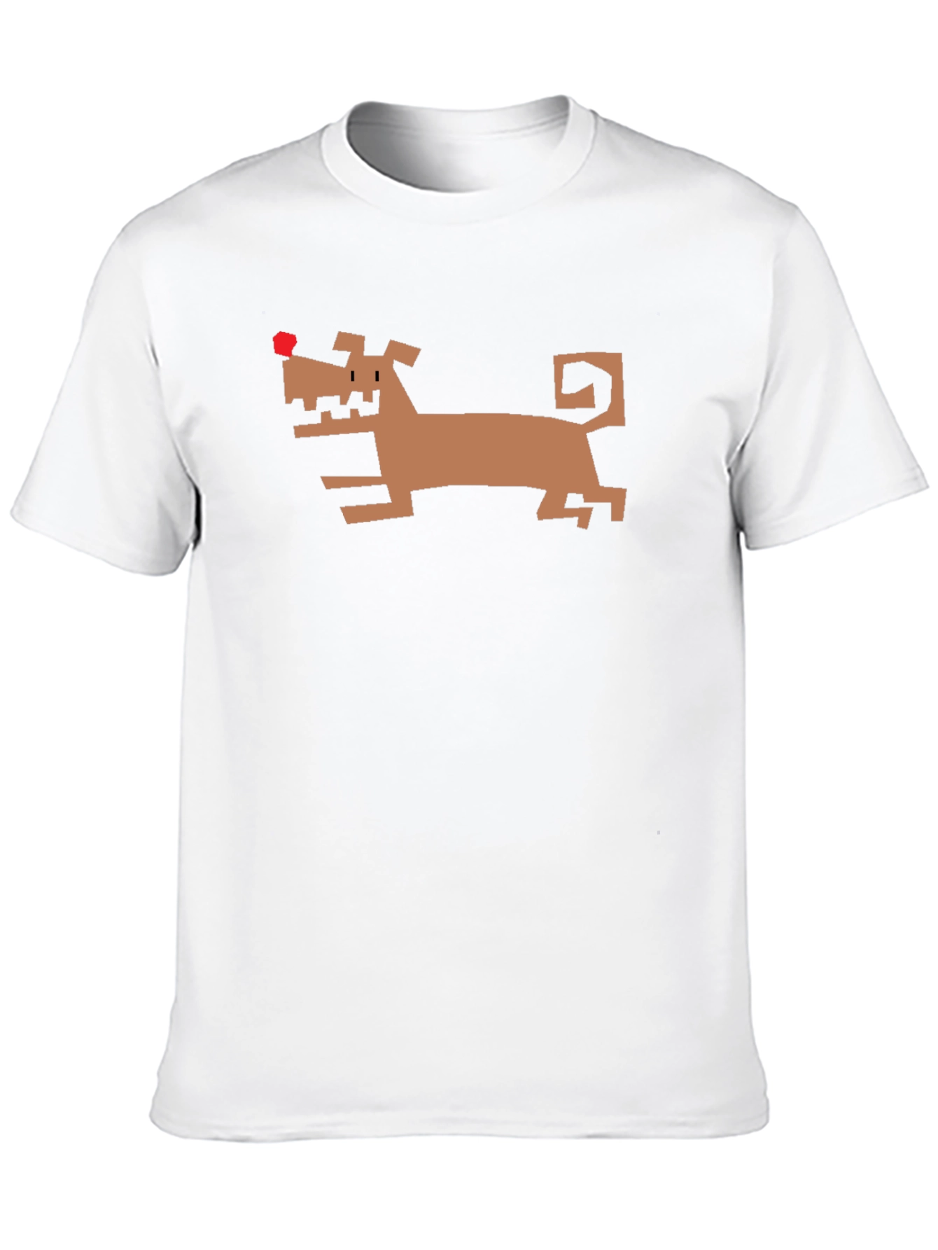 Geometric Dog Graphic Tee - Black Cotton Shirt