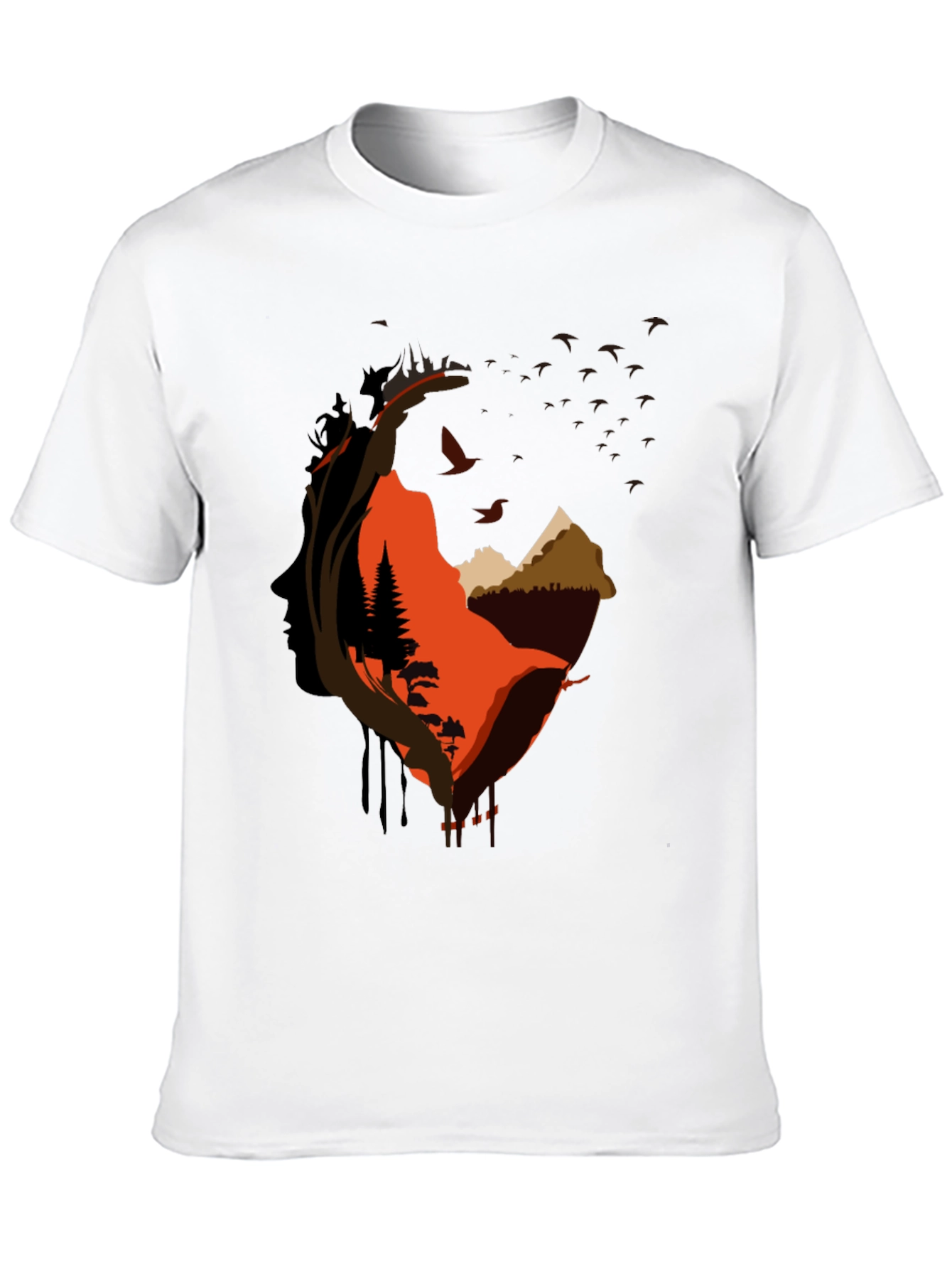 Nature Silhouette Graphic Tee - Black