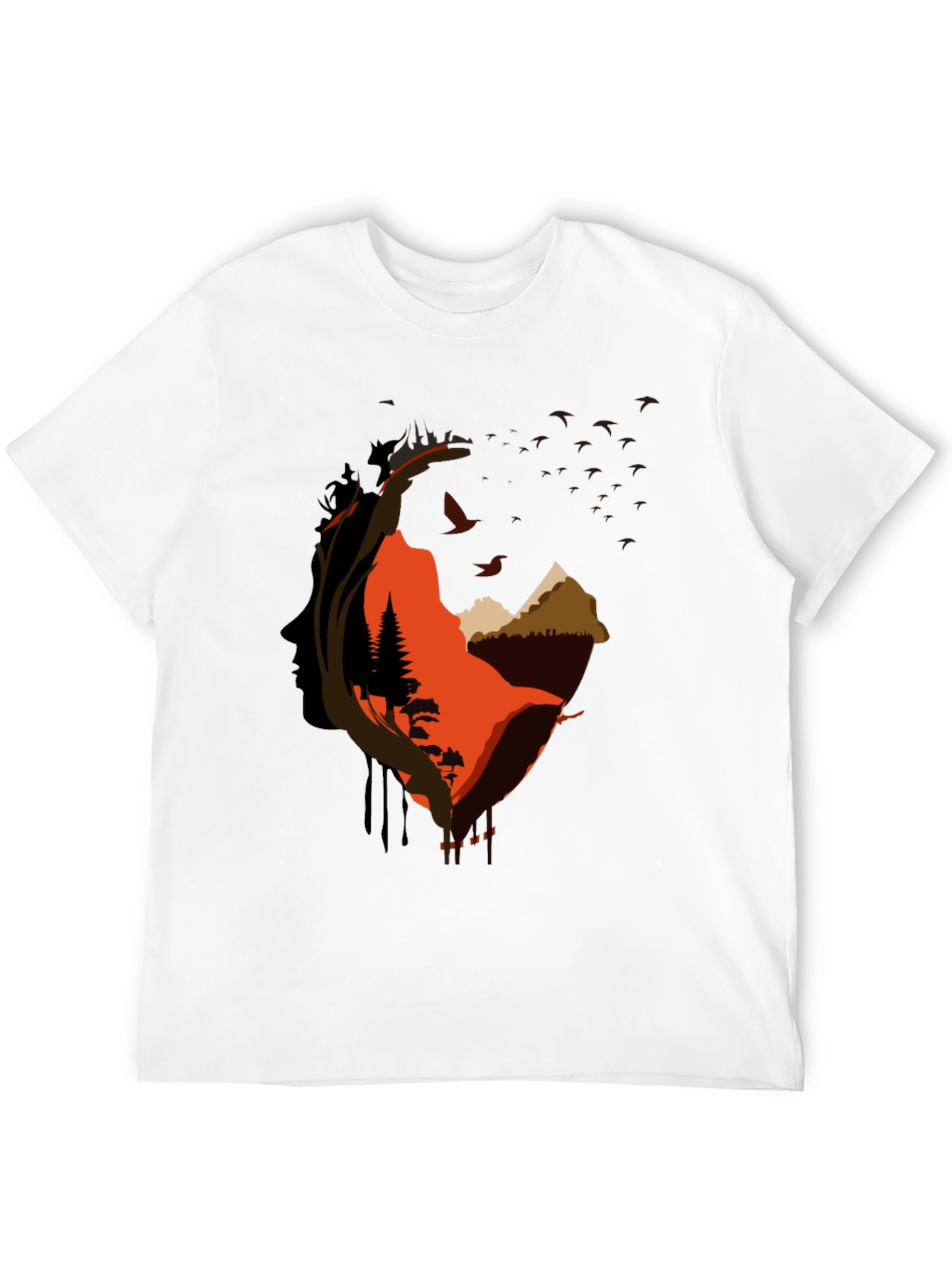 Nature Silhouette Graphic Tee - Black