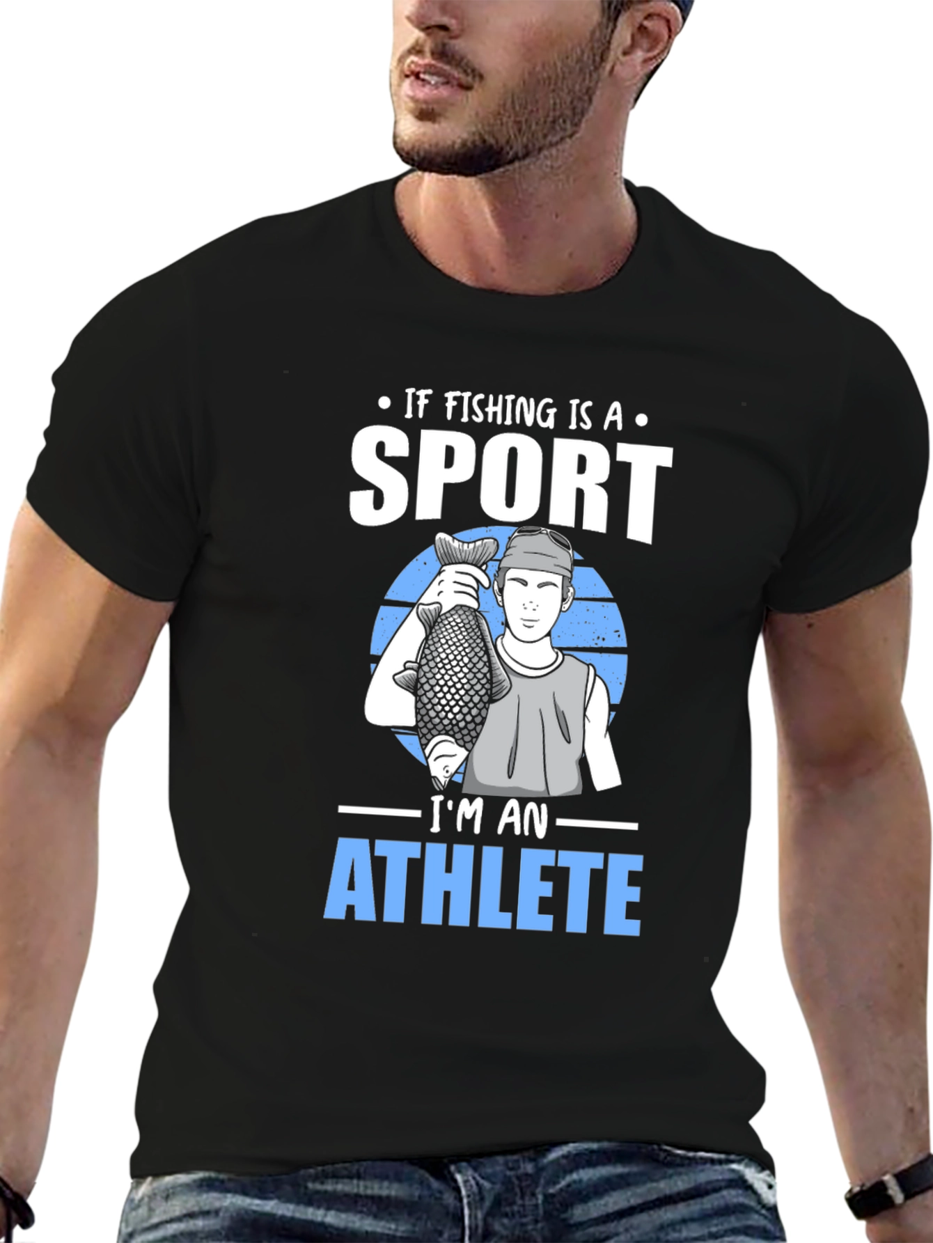 Fishing Sport Athlete Black T-Shirt