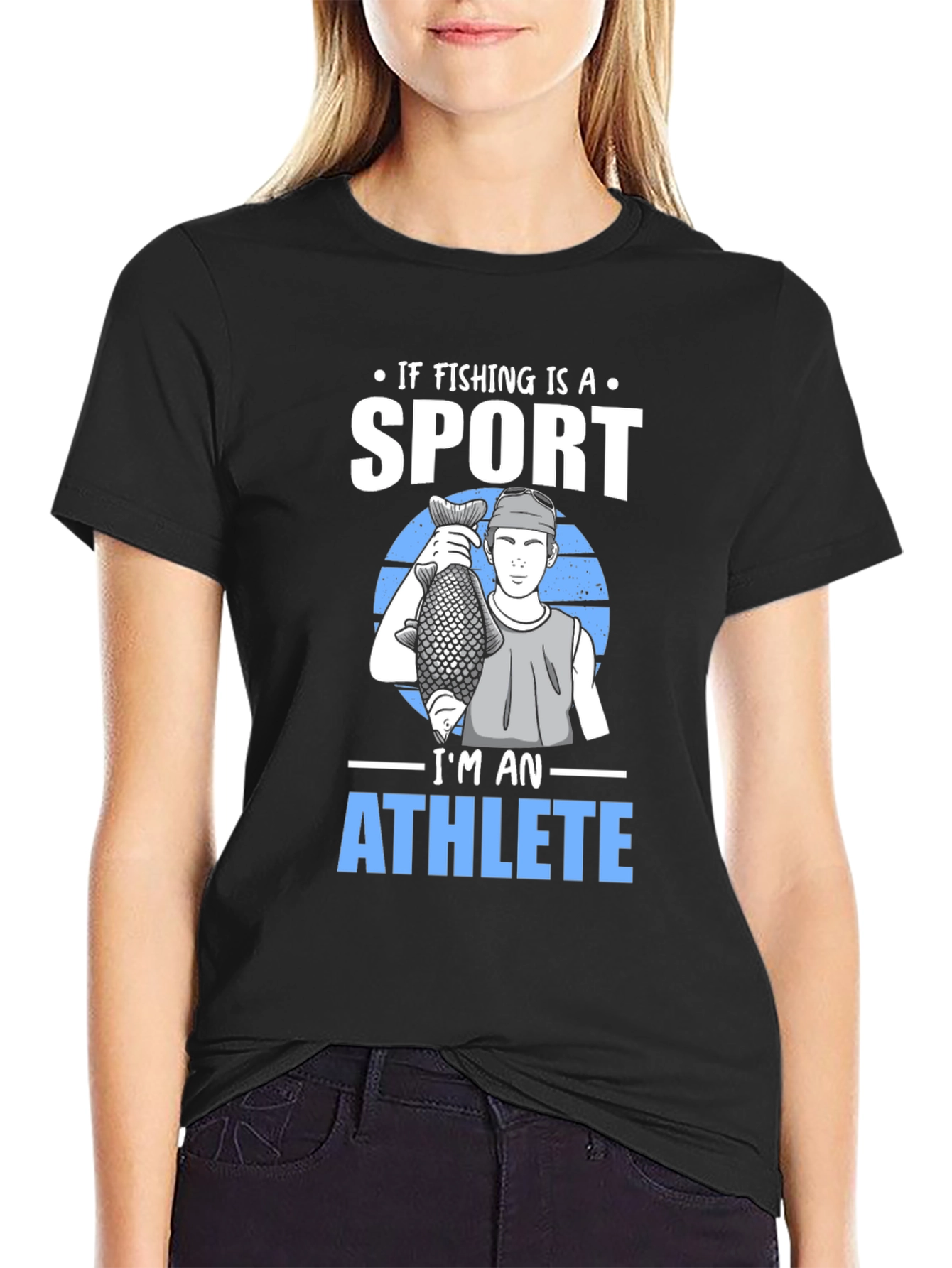 Fishing Sport Athlete Black T-Shirt