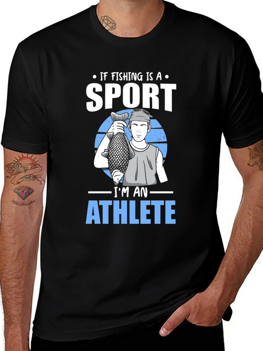 Fishing Sport Athlete Black T-Shirt
