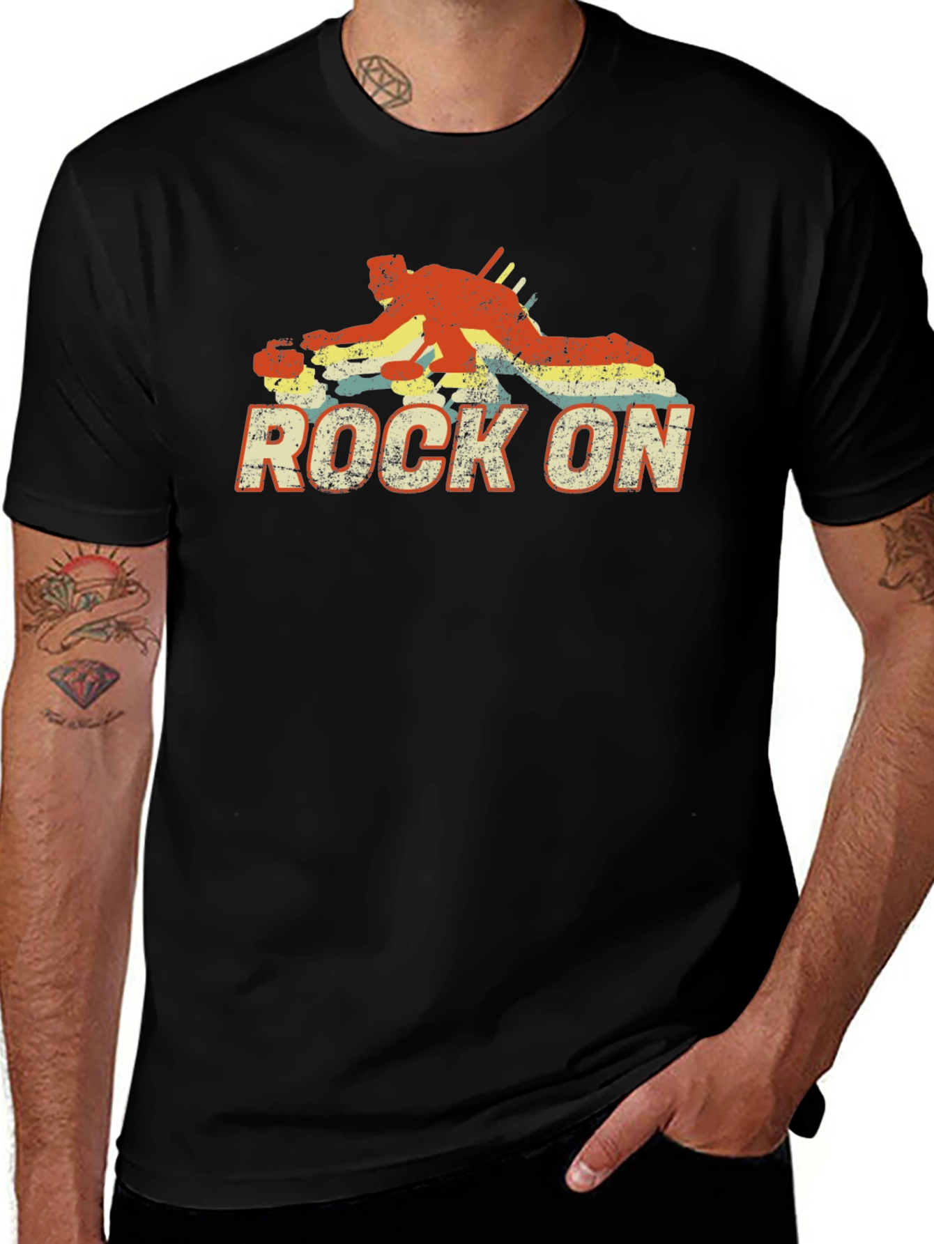 Rock On Billiards Graphic Tee - Black