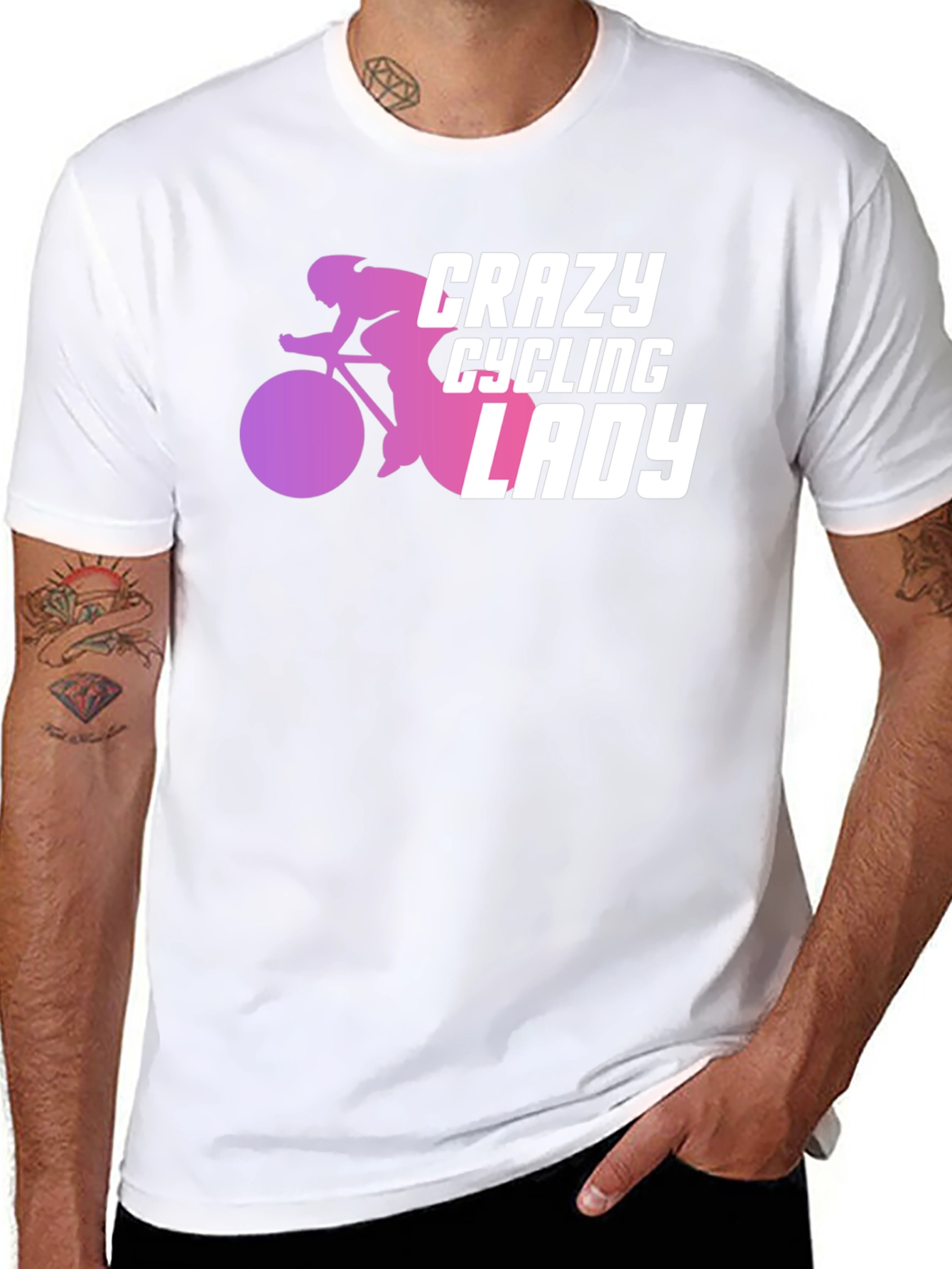 Crazy Cycling Lady T-Shirt - Fun Bike Lover Tee