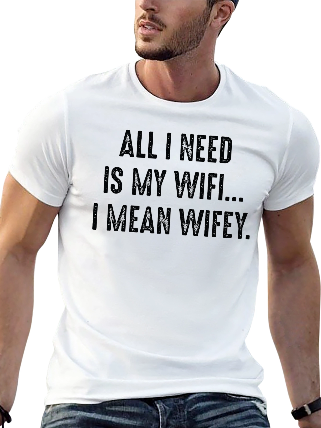 Funny WiFi Wifey Black Graphic Tee