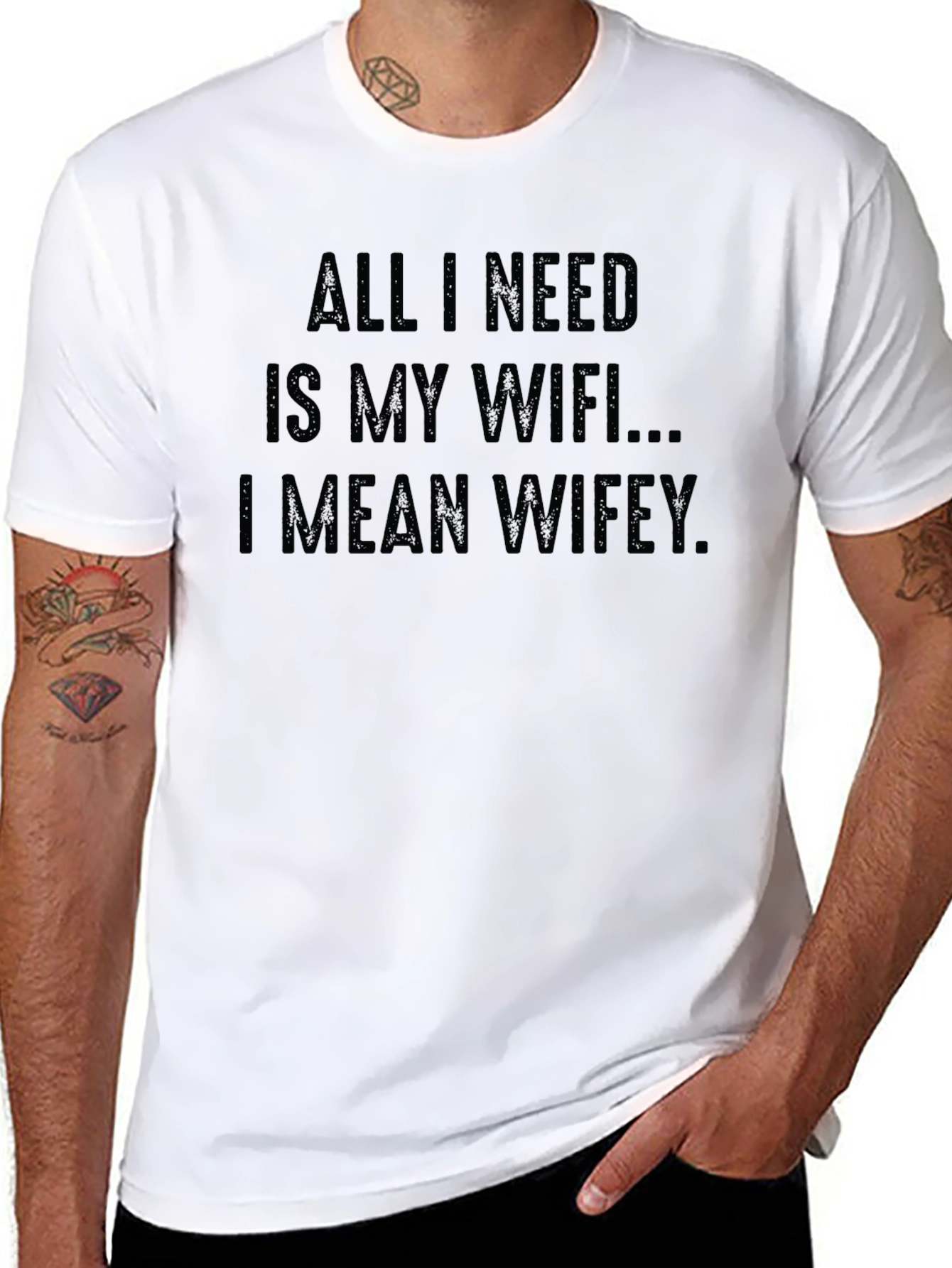 Funny WiFi Wifey Black Graphic Tee