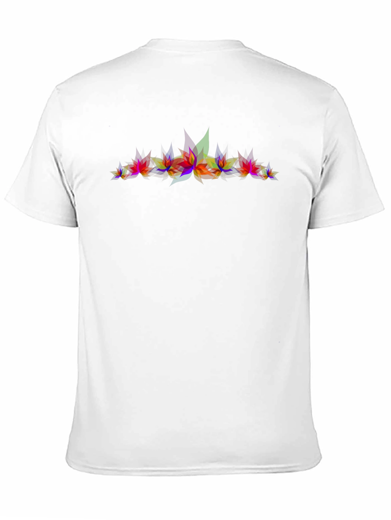 Abstract Geometric Leaves Graphic Print Black T-Shirt