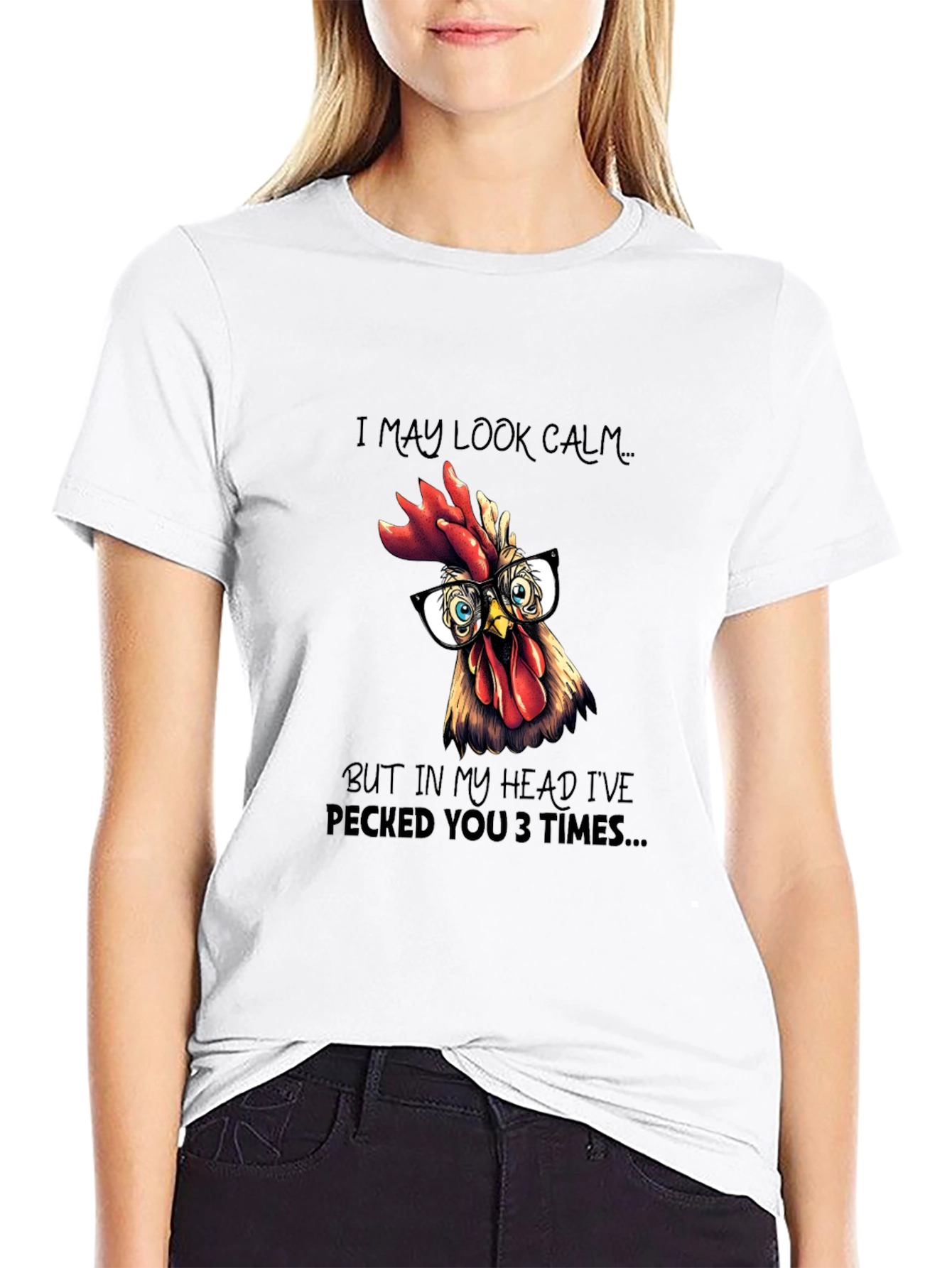 Funny Chicken T-Shirt - I May Look Calm