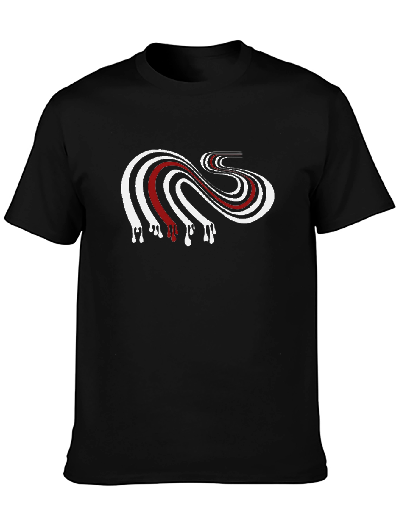 Abstract Drip Tee - Black Cotton Graphic T-Shirt