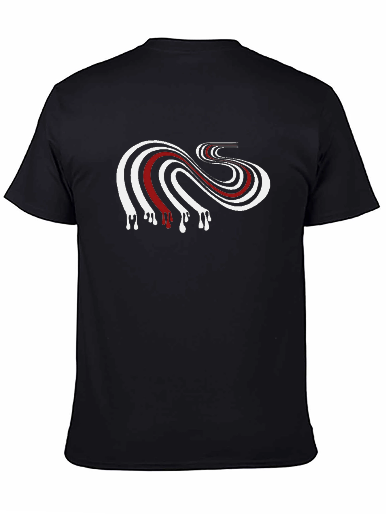Abstract Drip Tee - Black Cotton Graphic T-Shirt