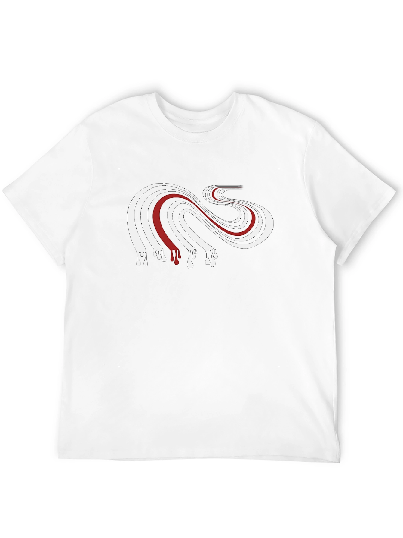 Abstract Drip Tee - Black Cotton Graphic T-Shirt