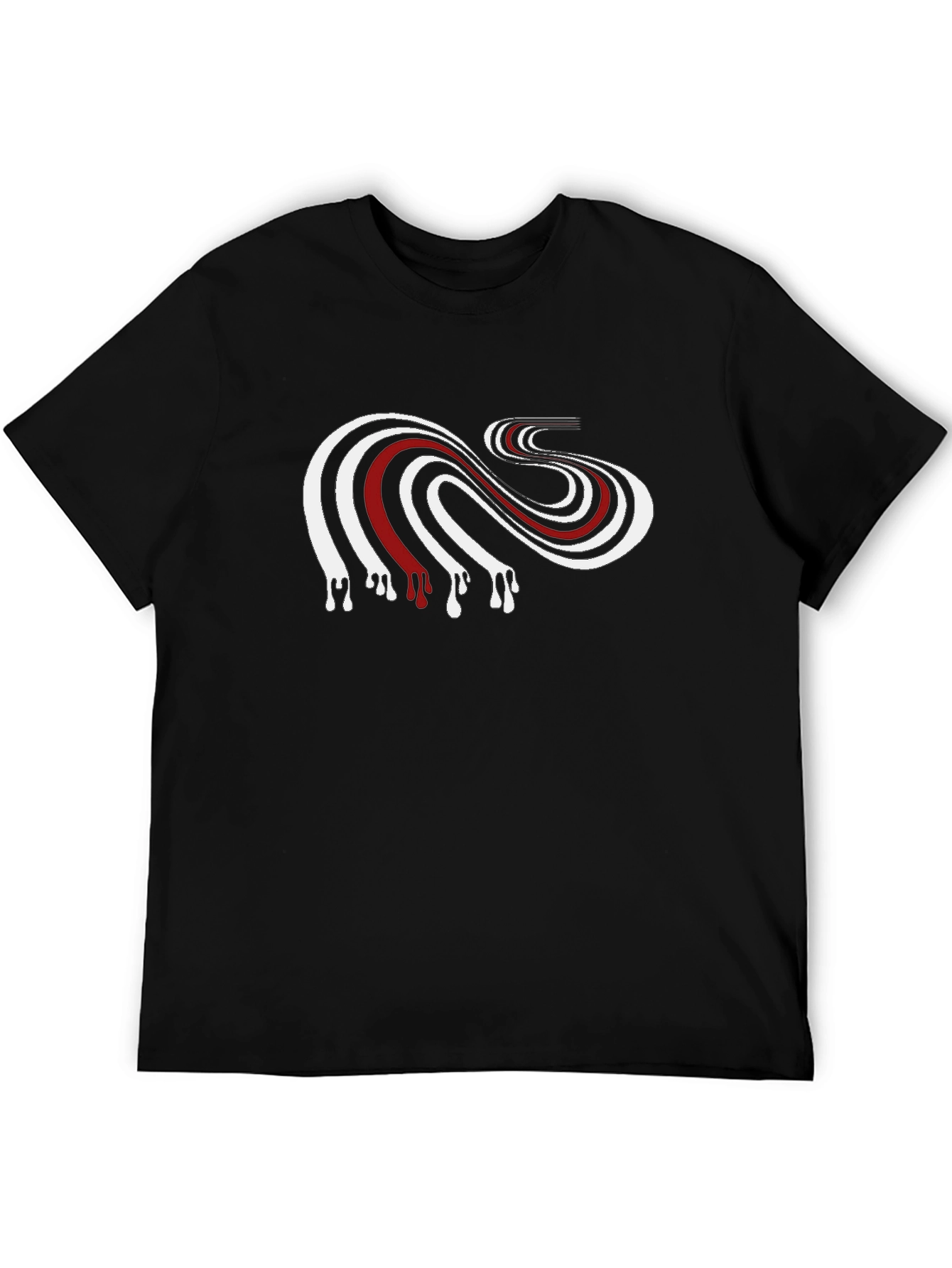 Abstract Drip Tee - Black Cotton Graphic T-Shirt
